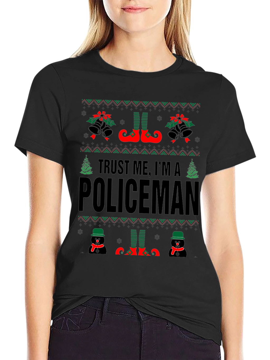 Trust Me Im A Policeman Christmas T-Shirt