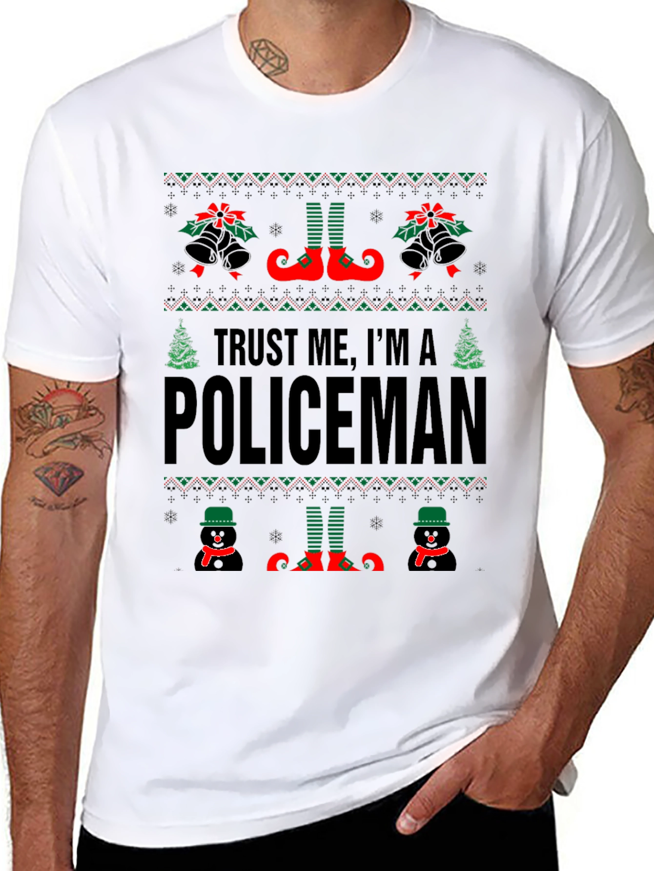 Trust Me Im A Policeman Christmas T-Shirt