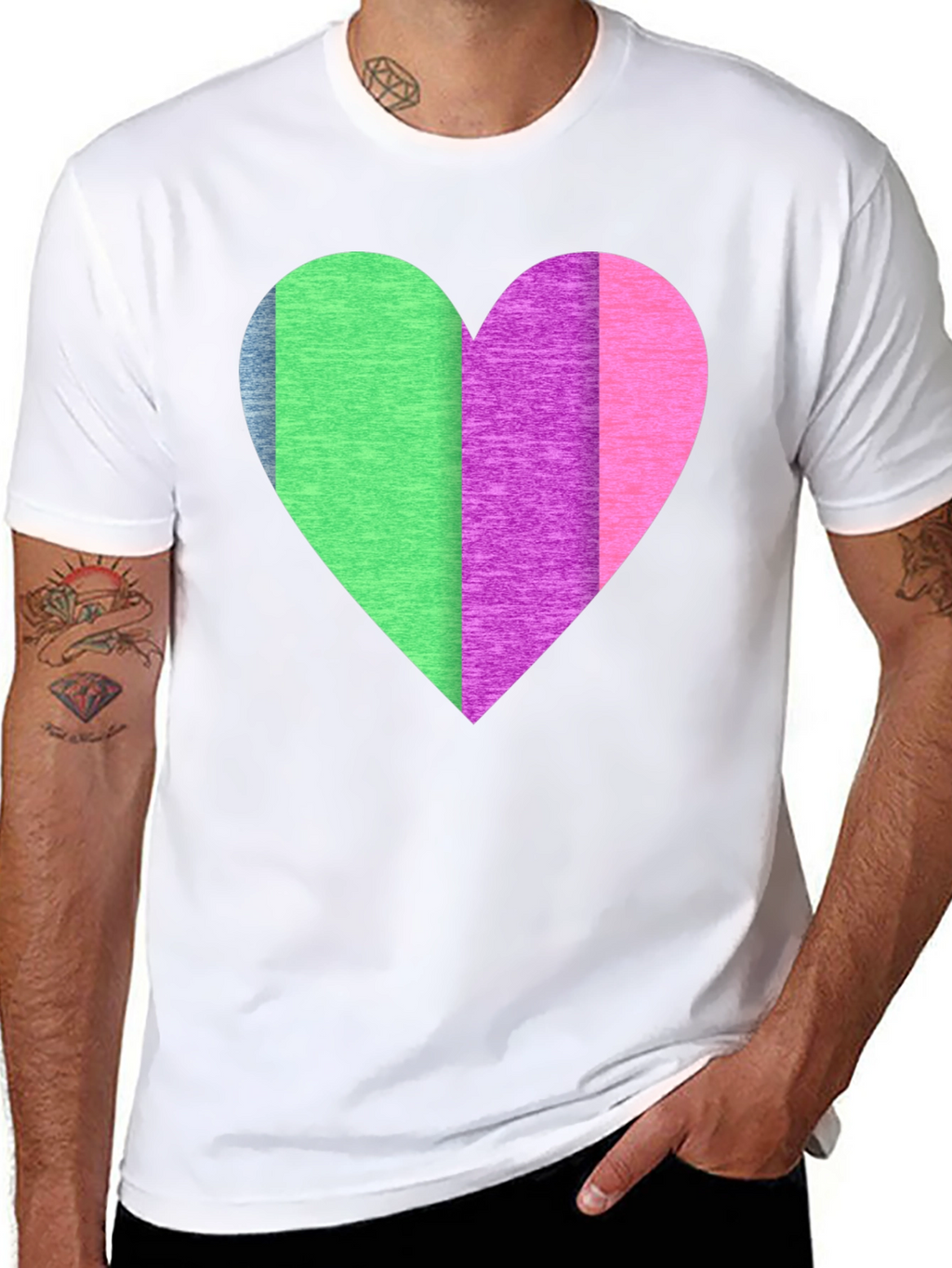 Colorful Heart Graphic T-Shirt