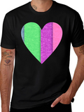 Colorful Heart Graphic T-Shirt