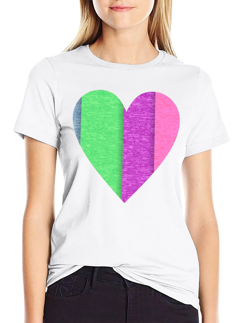 Colorful Heart Graphic T-Shirt