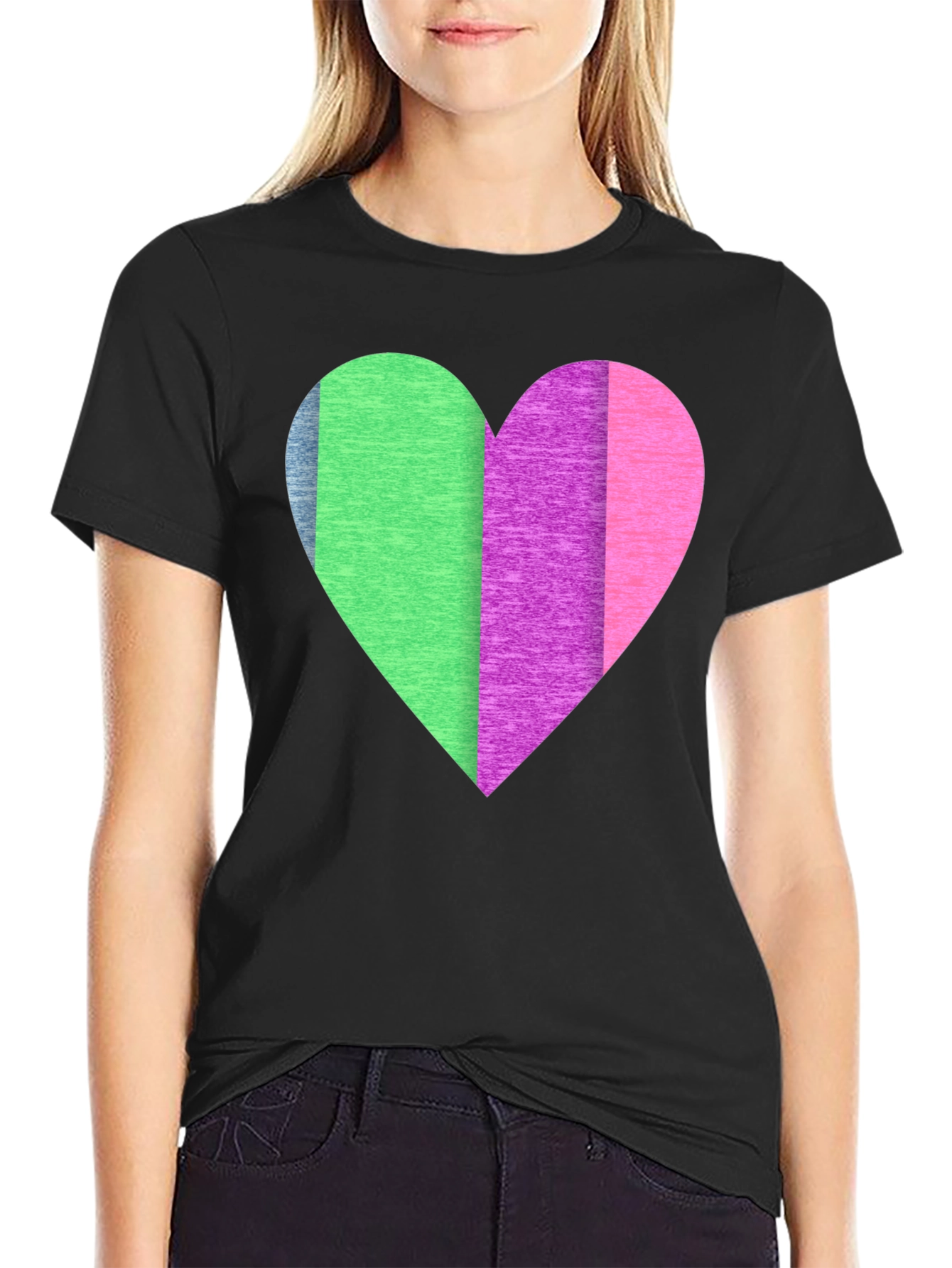 Colorful Heart Graphic T-Shirt