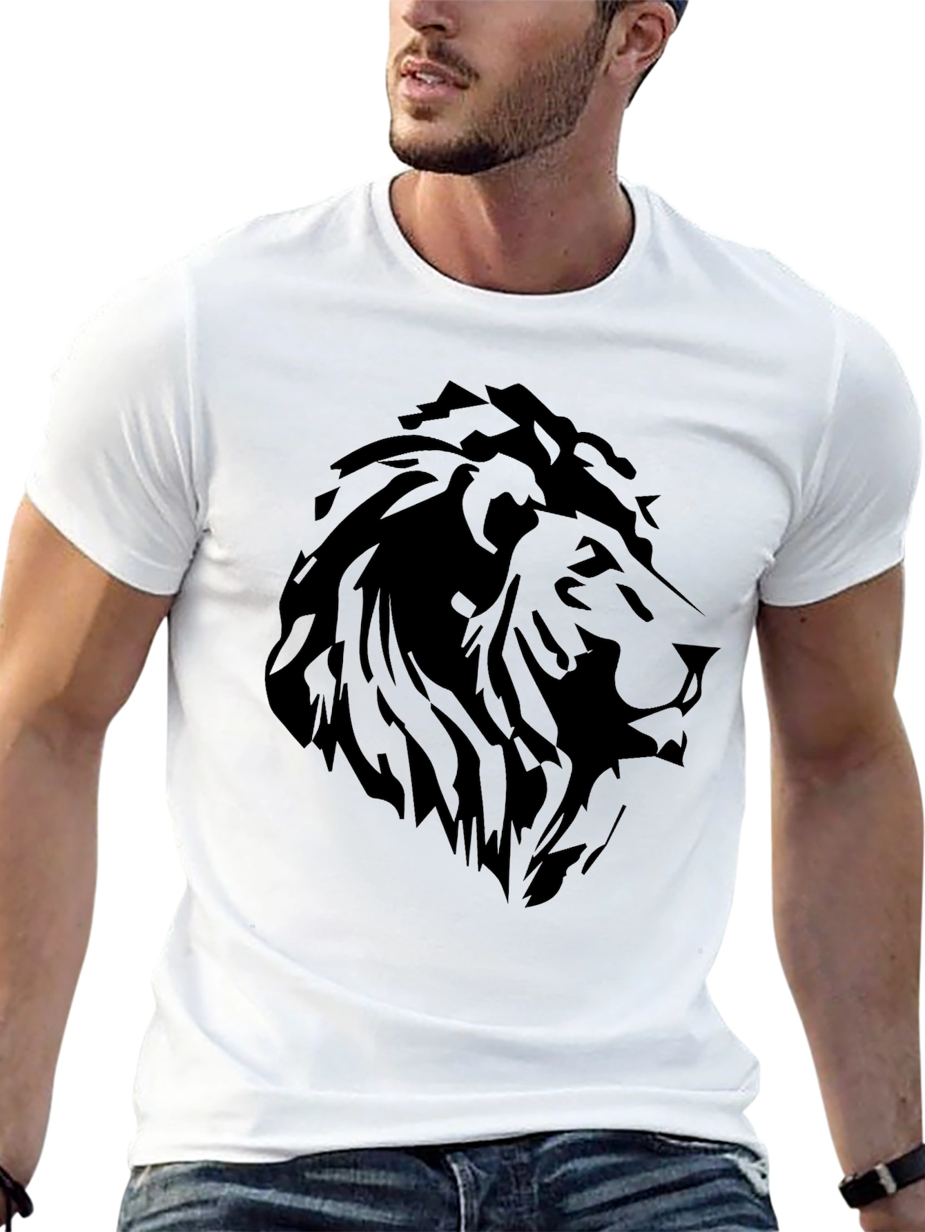Lion Graphic Black T-Shirt - Bold Statement Tee