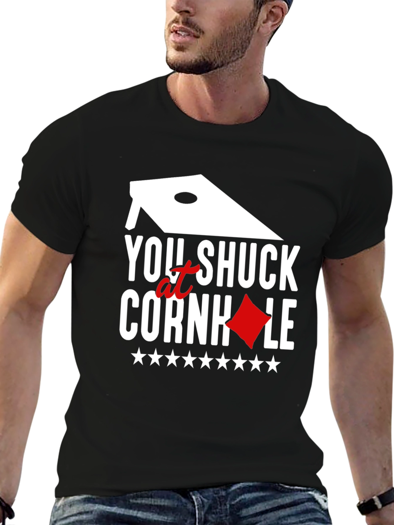 You Shuck at Cornhole Graphic Tee - Novelty T-Shirt