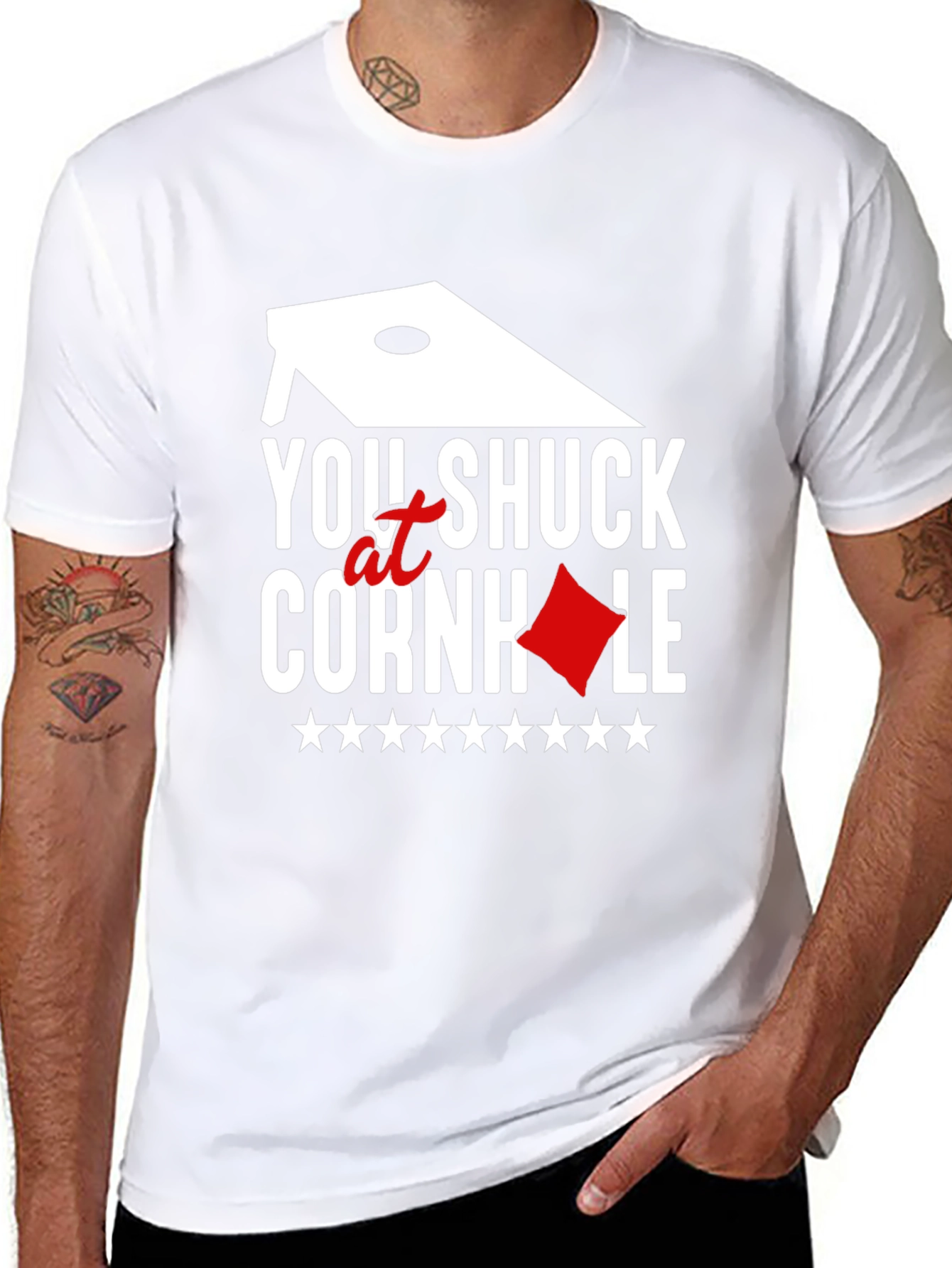 You Shuck at Cornhole Graphic Tee - Novelty T-Shirt