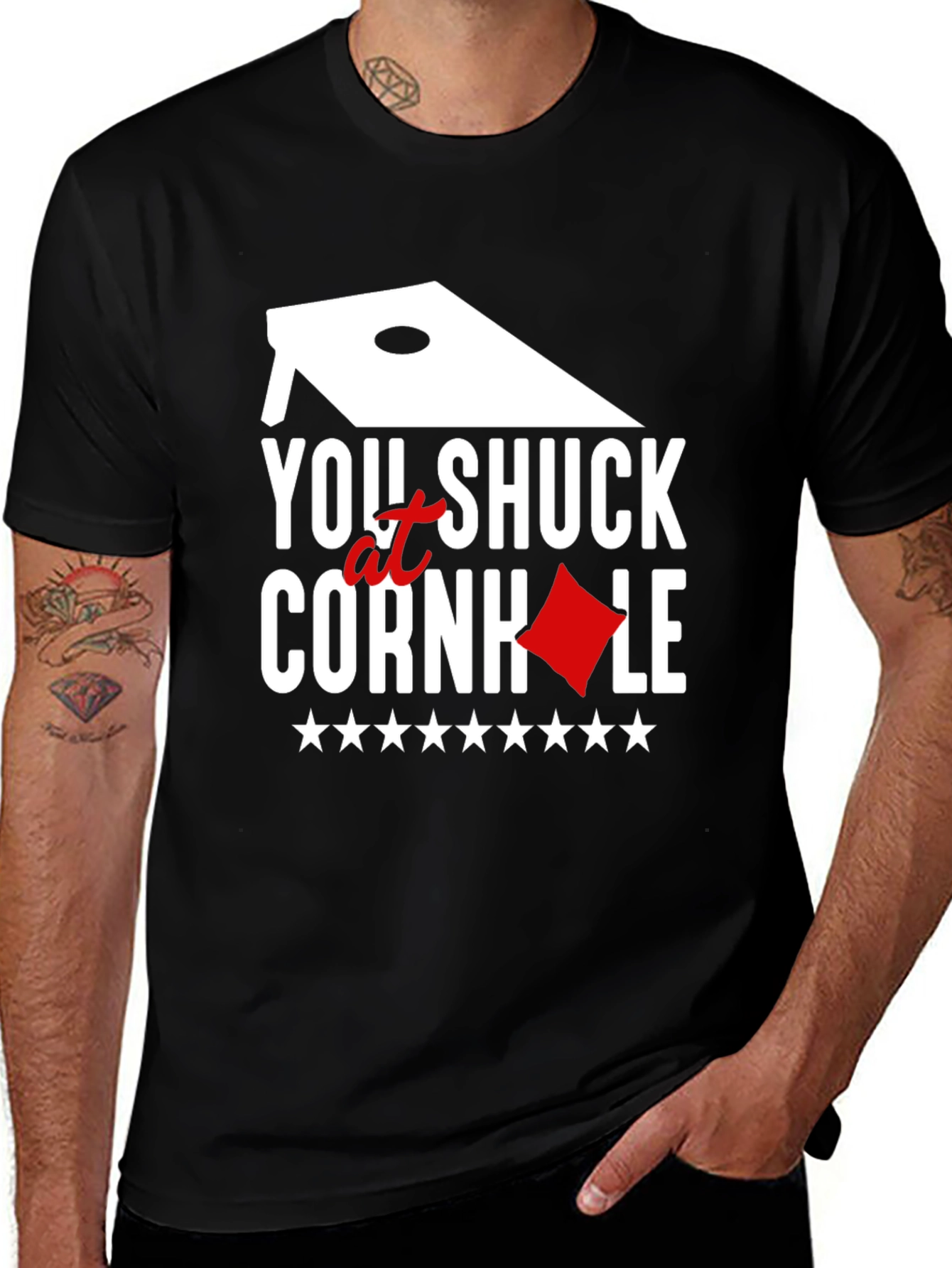 You Shuck at Cornhole Graphic Tee - Novelty T-Shirt