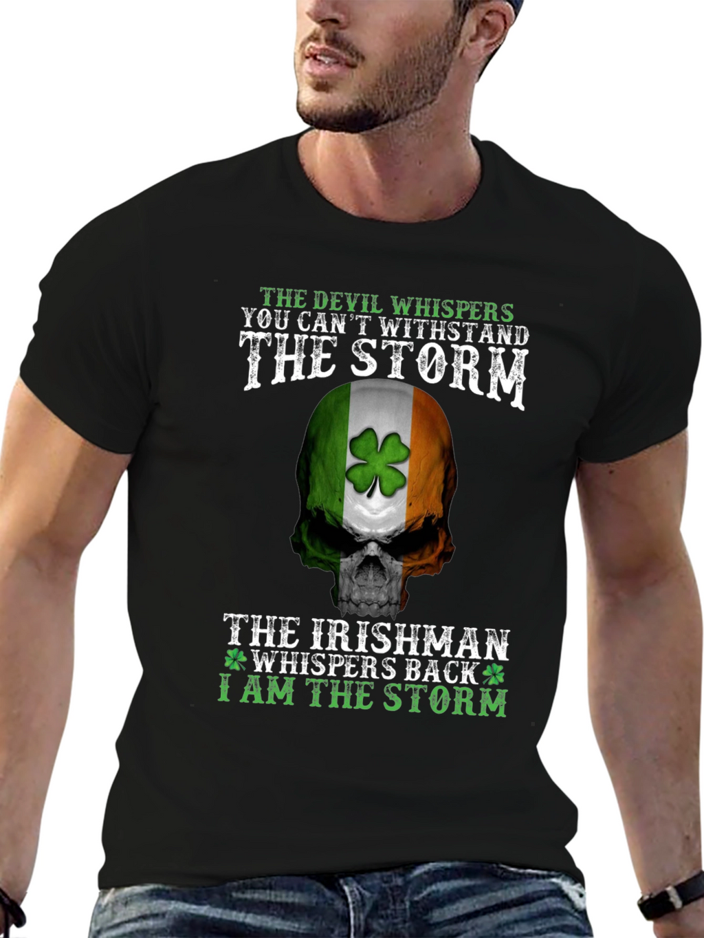 Irish Pride Storm Skull T-Shirt