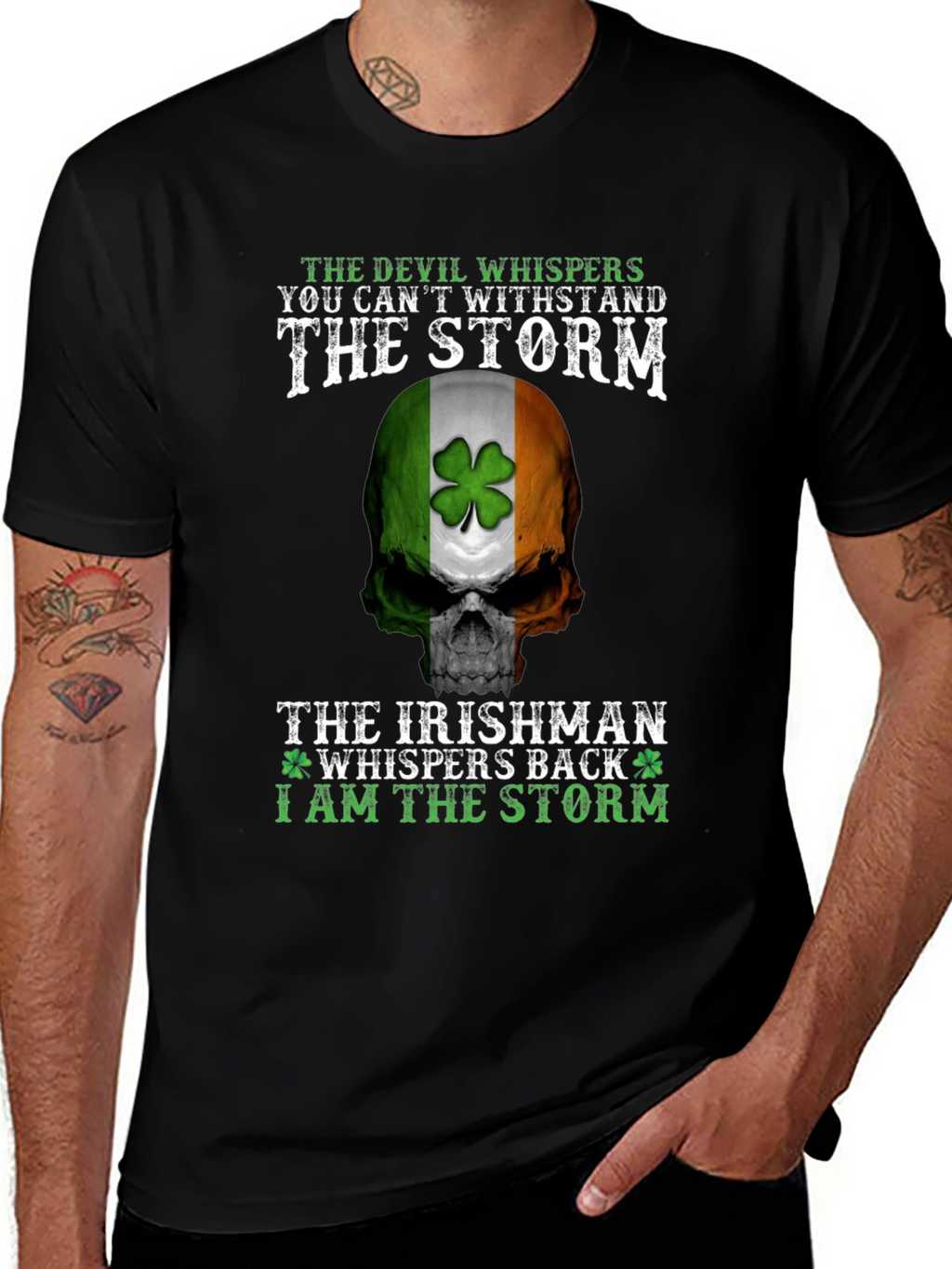 Irish Pride Storm Skull T-Shirt