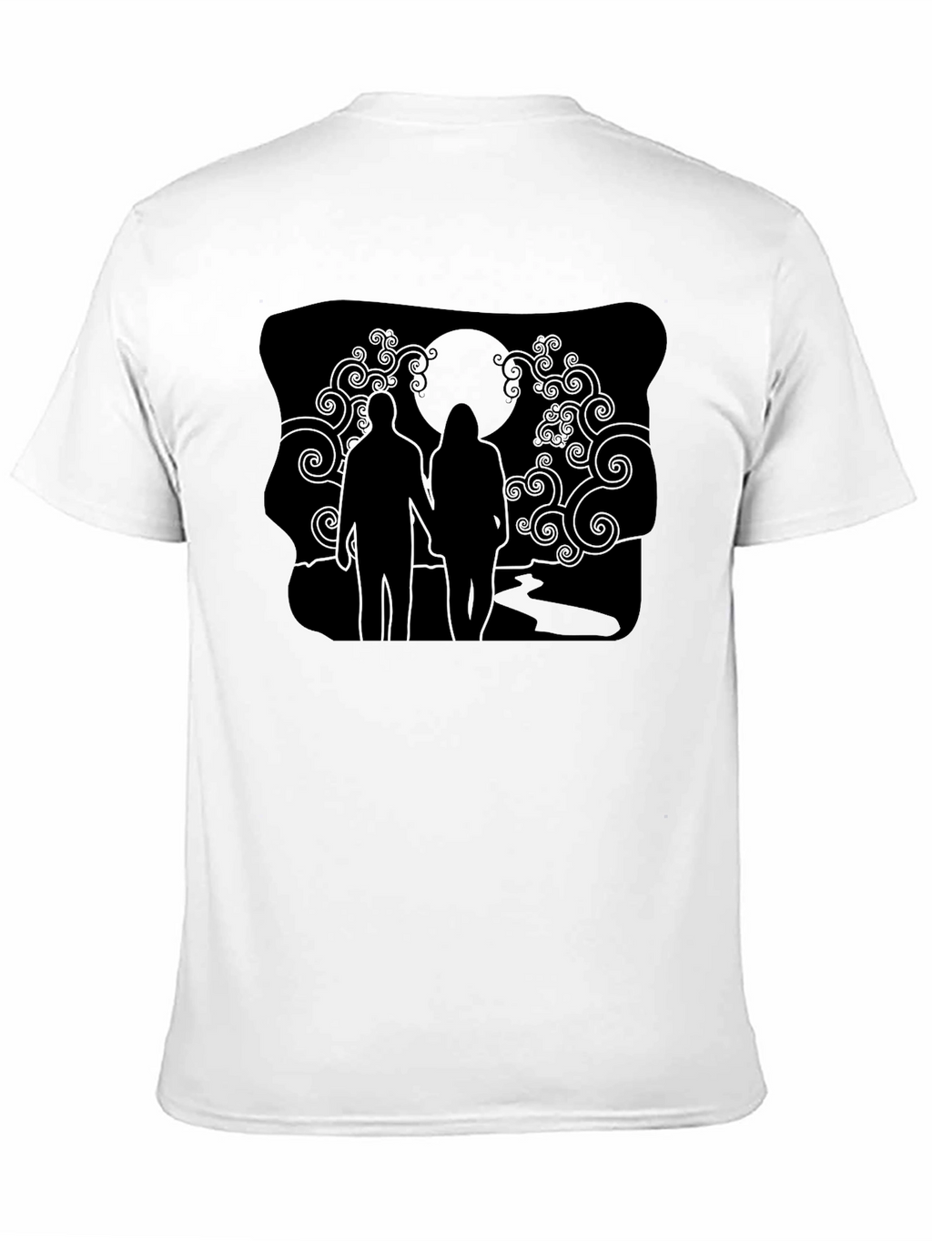 Romantic Silhouette Graphic Tee - Unisex Black T-Shirt