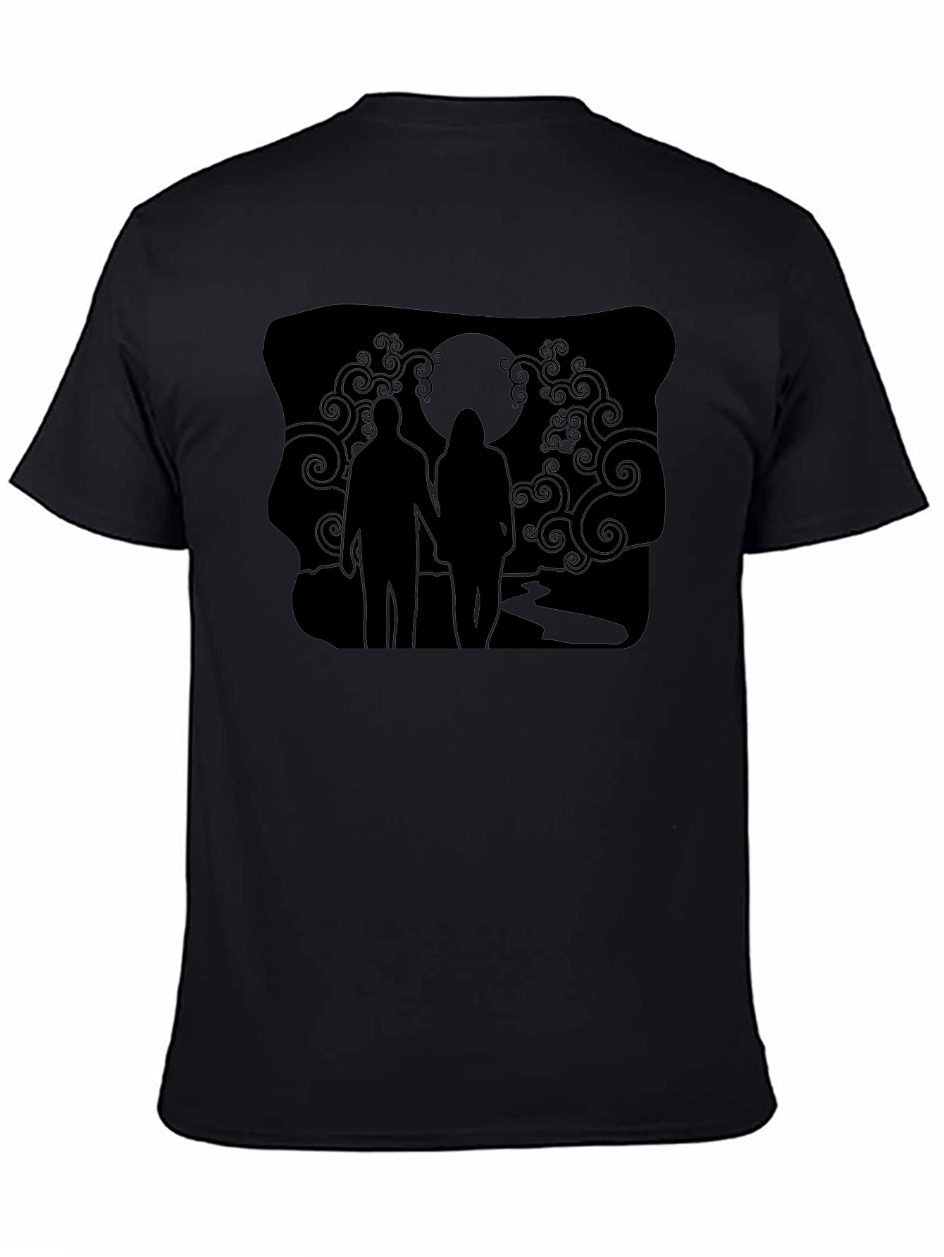 Romantic Silhouette Graphic Tee - Unisex Black T-Shirt