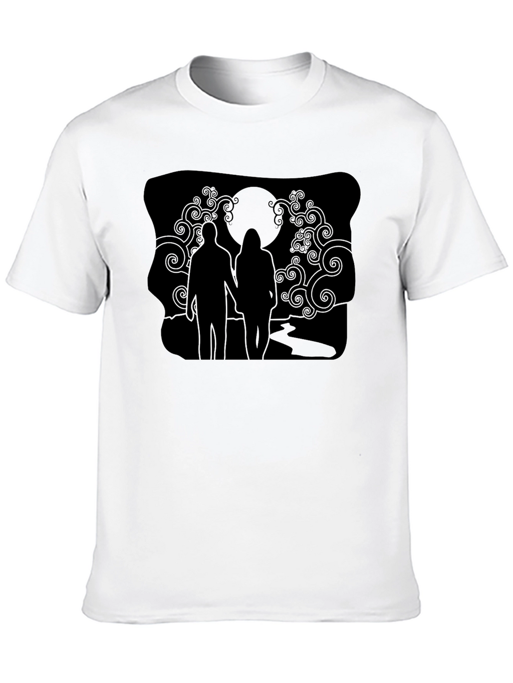 Romantic Silhouette Graphic Tee - Unisex Black T-Shirt