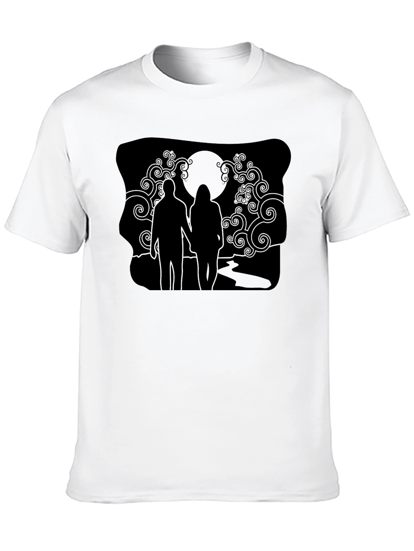 Romantic Silhouette Graphic Tee - Unisex Black T-Shirt