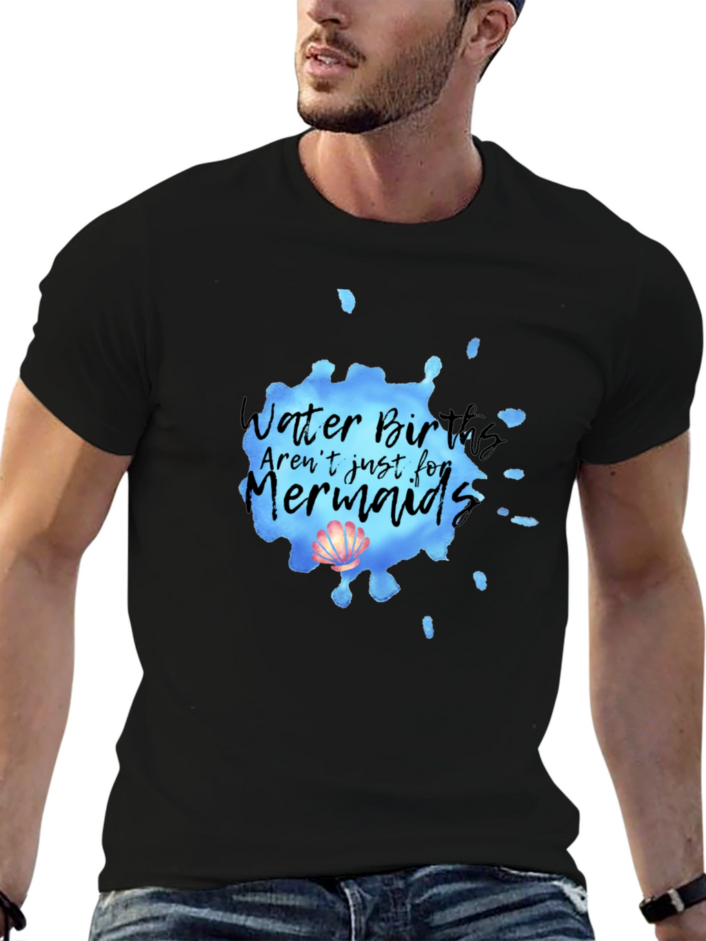 Mermaid Water Birth T-Shirt - Soft Cotton Tee