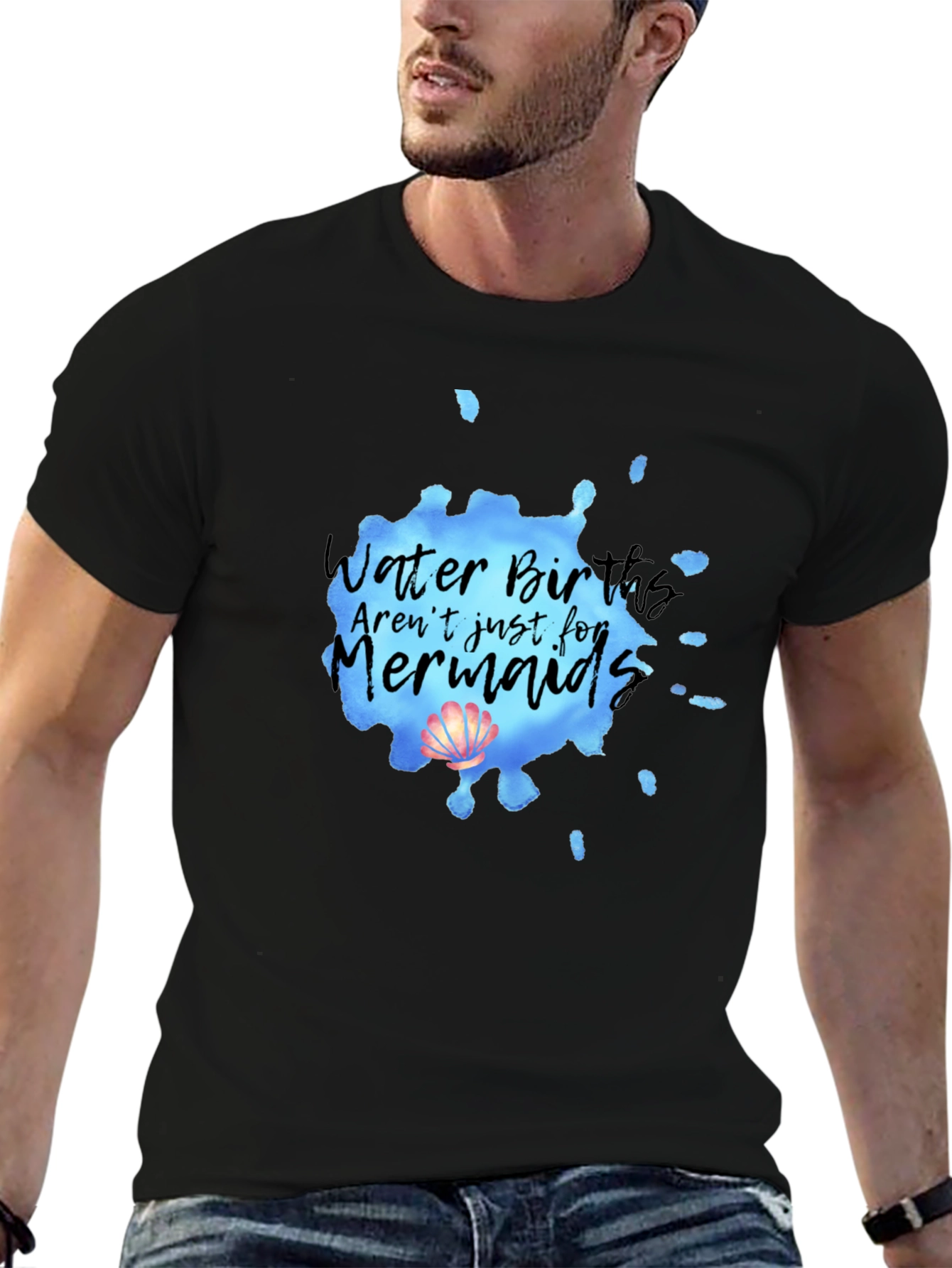 Mermaid Water Birth T-Shirt - Soft Cotton Tee