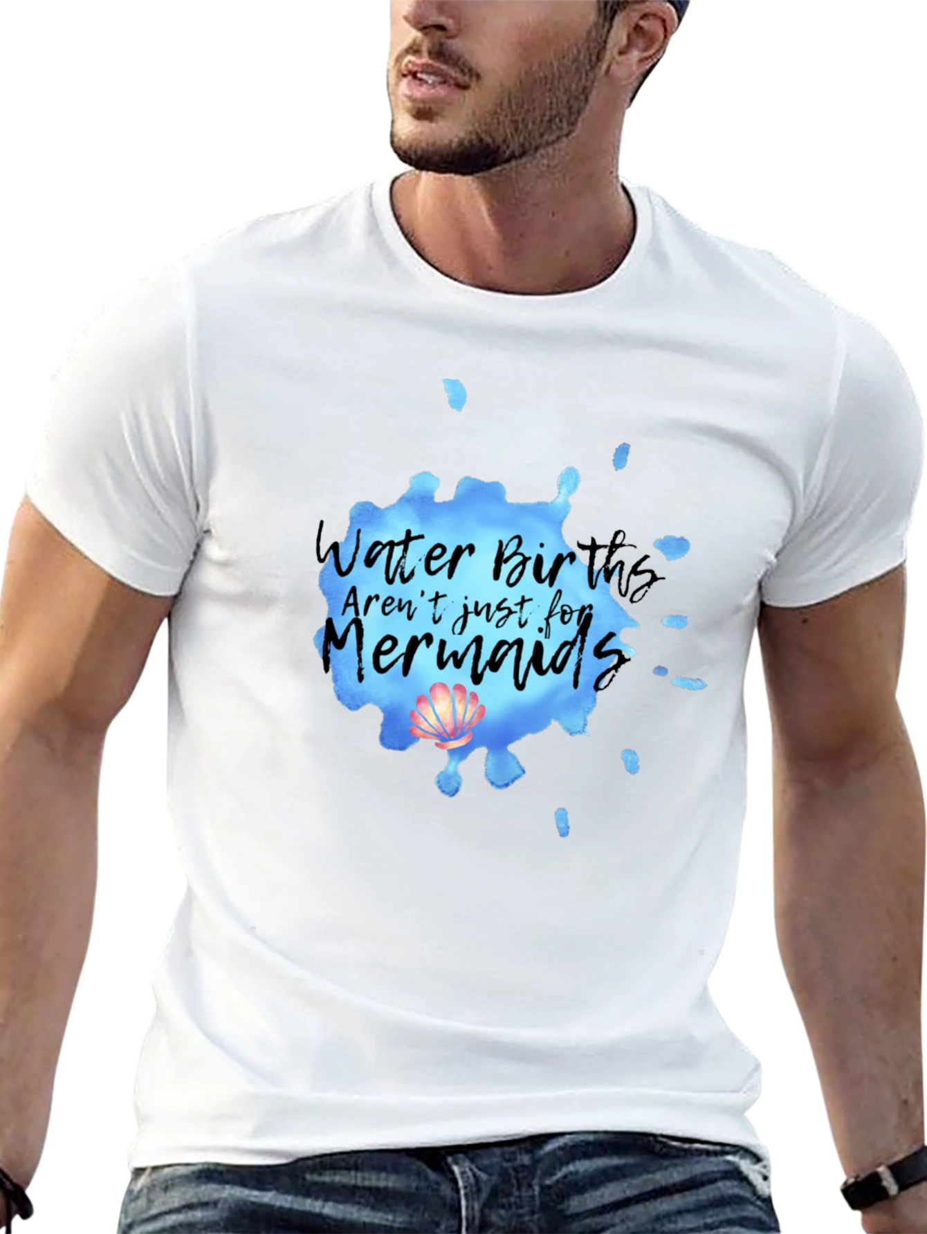 Mermaid Water Birth T-Shirt - Soft Cotton Tee