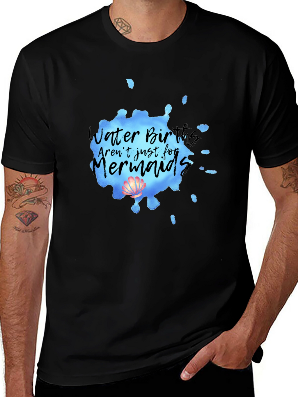 Mermaid Water Birth T-Shirt - Soft Cotton Tee