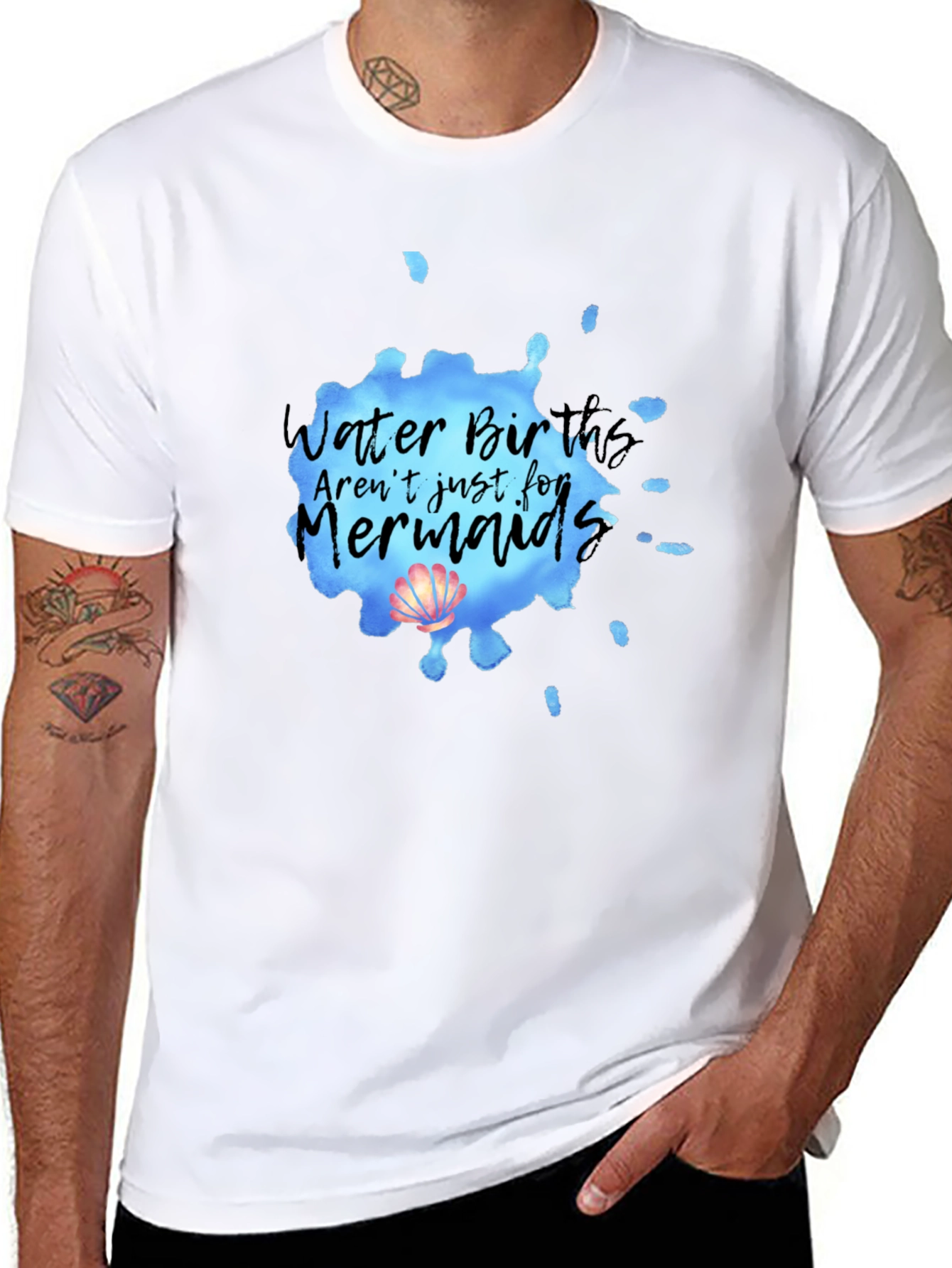 Mermaid Water Birth T-Shirt - Soft Cotton Tee