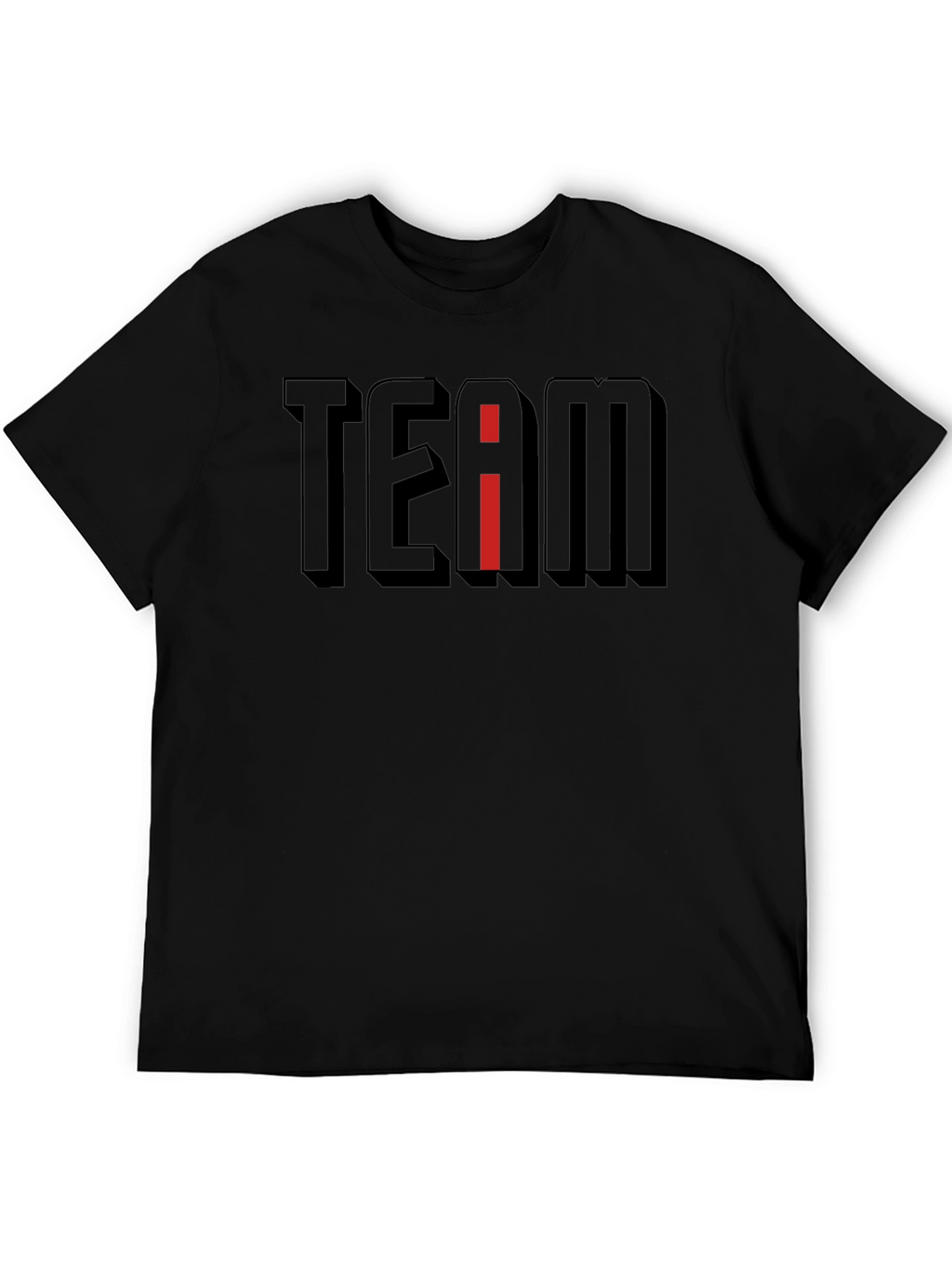 Team T-Shirt - Black Tee with Red I Accent