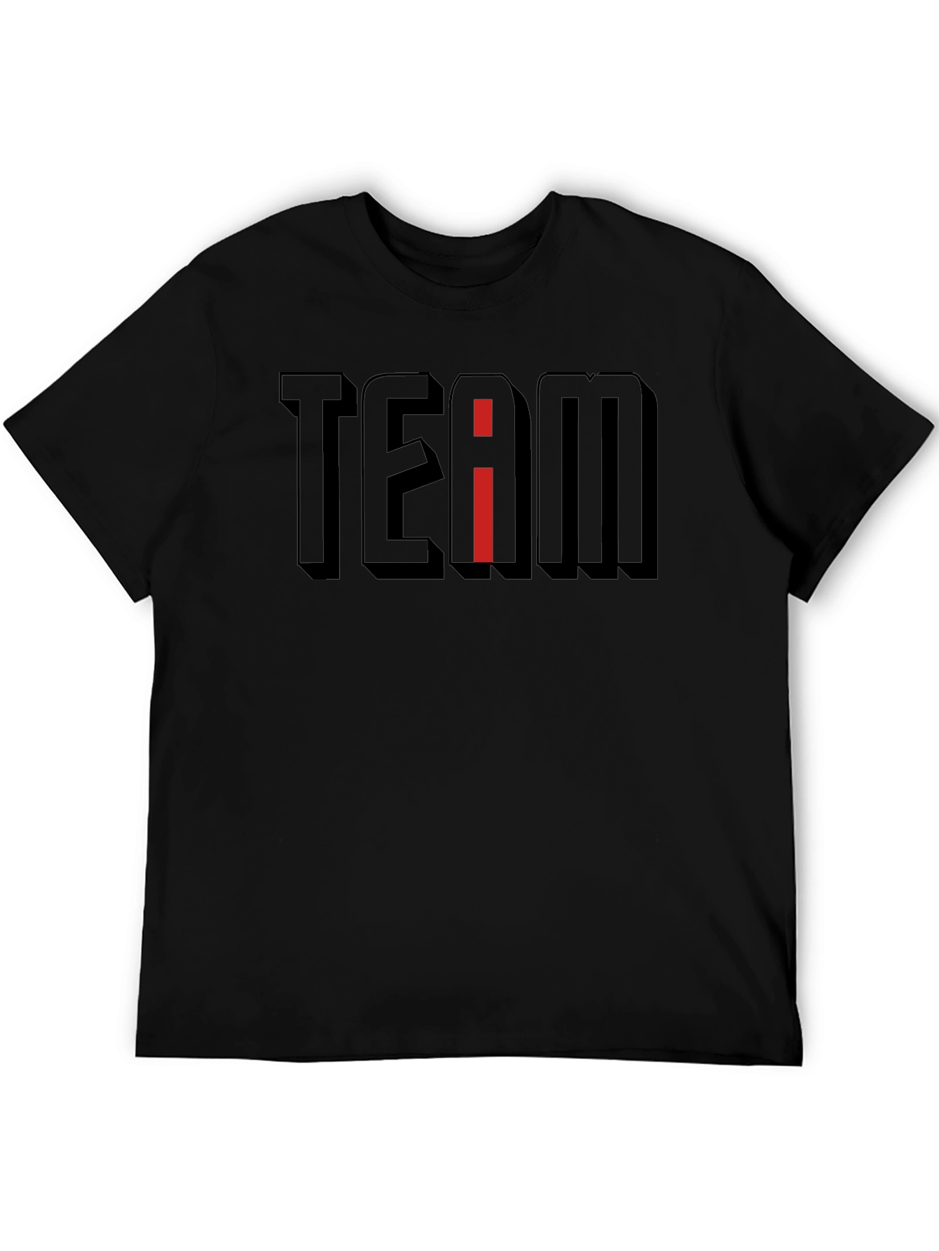 Team T-Shirt - Black Tee with Red I Accent