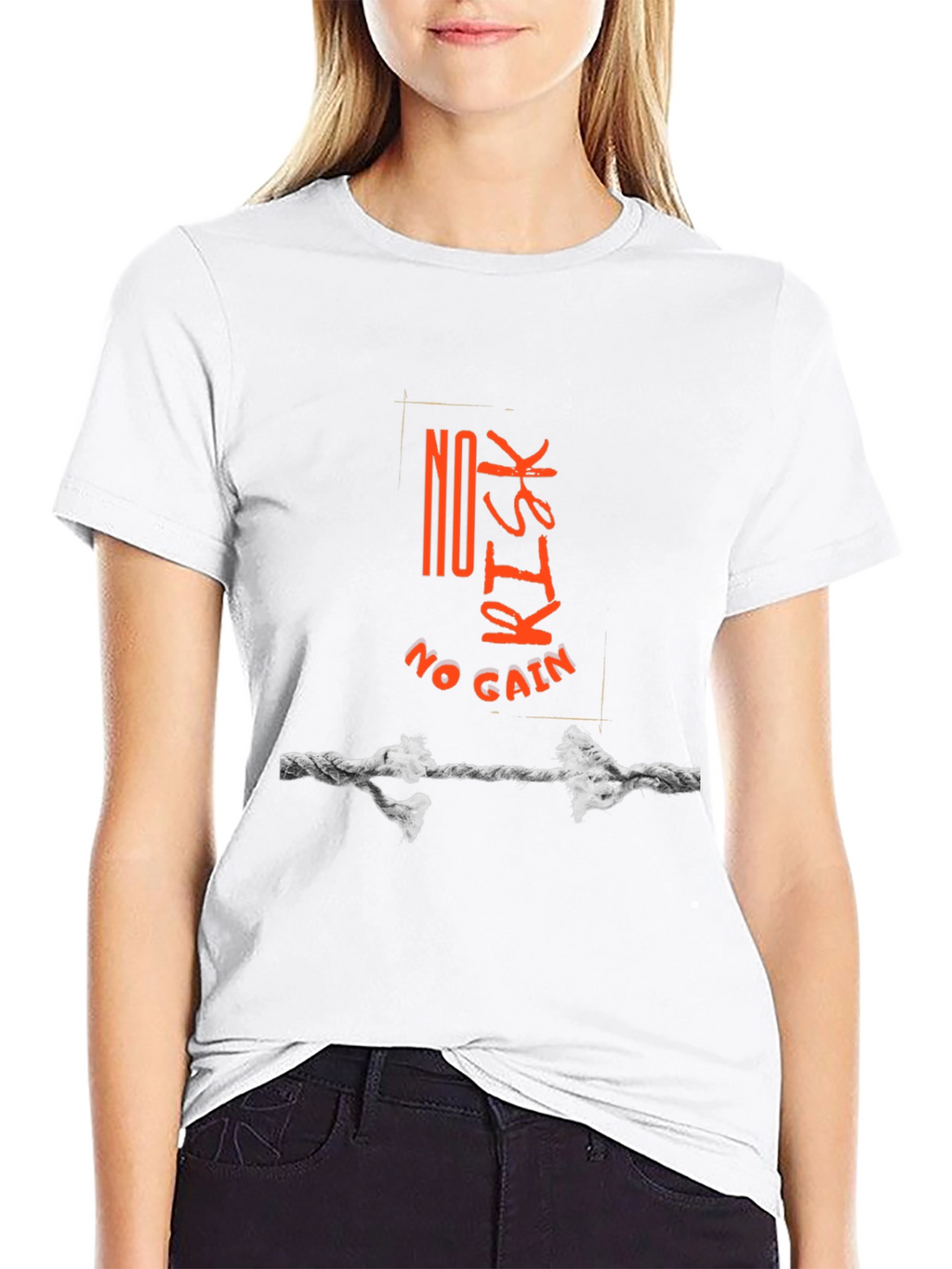 No Risk No Gain Graphic Tee - Black