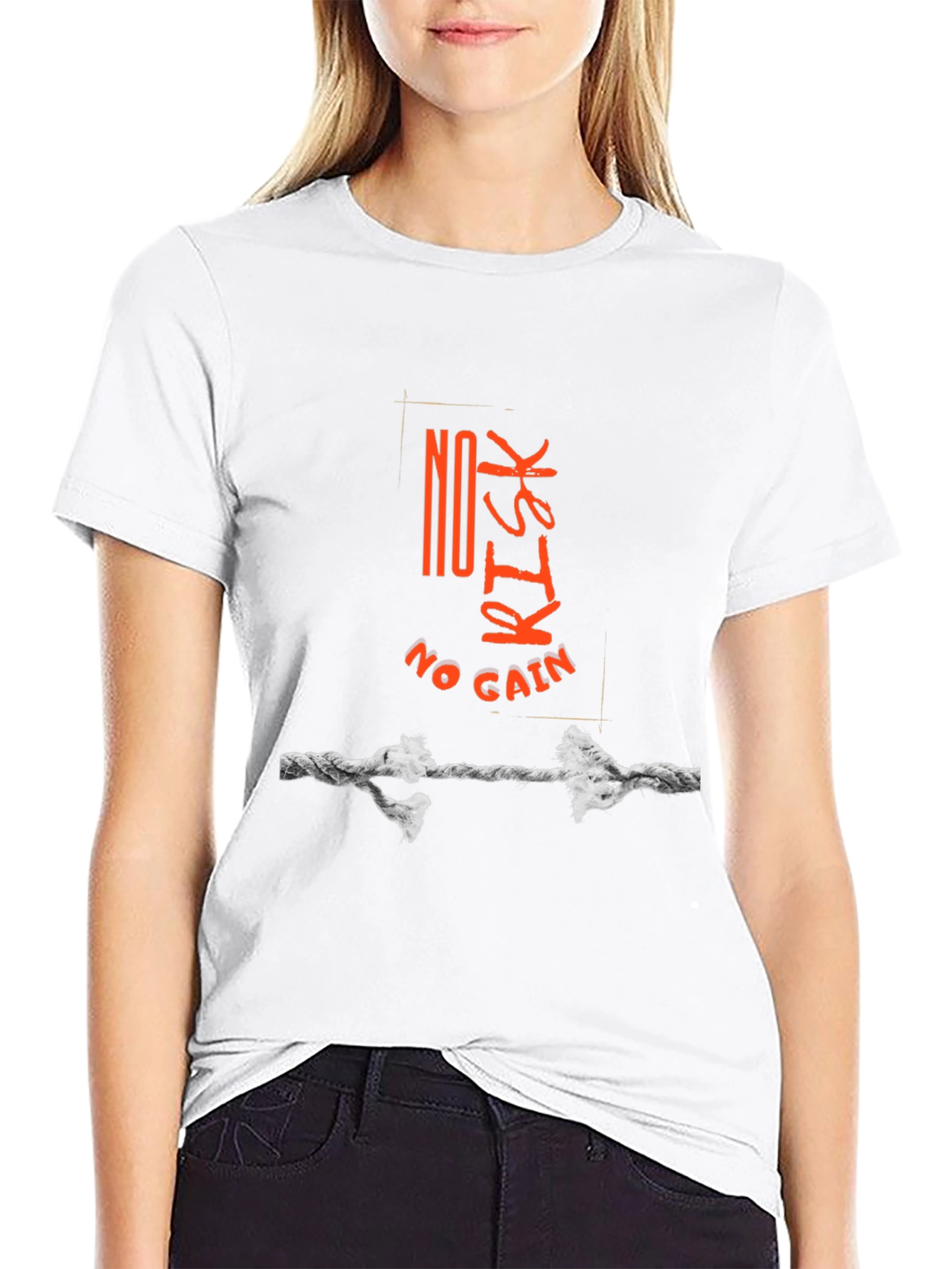 No Risk No Gain Graphic Tee - Black