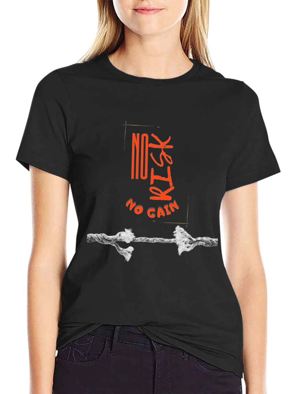 No Risk No Gain Graphic Tee - Black