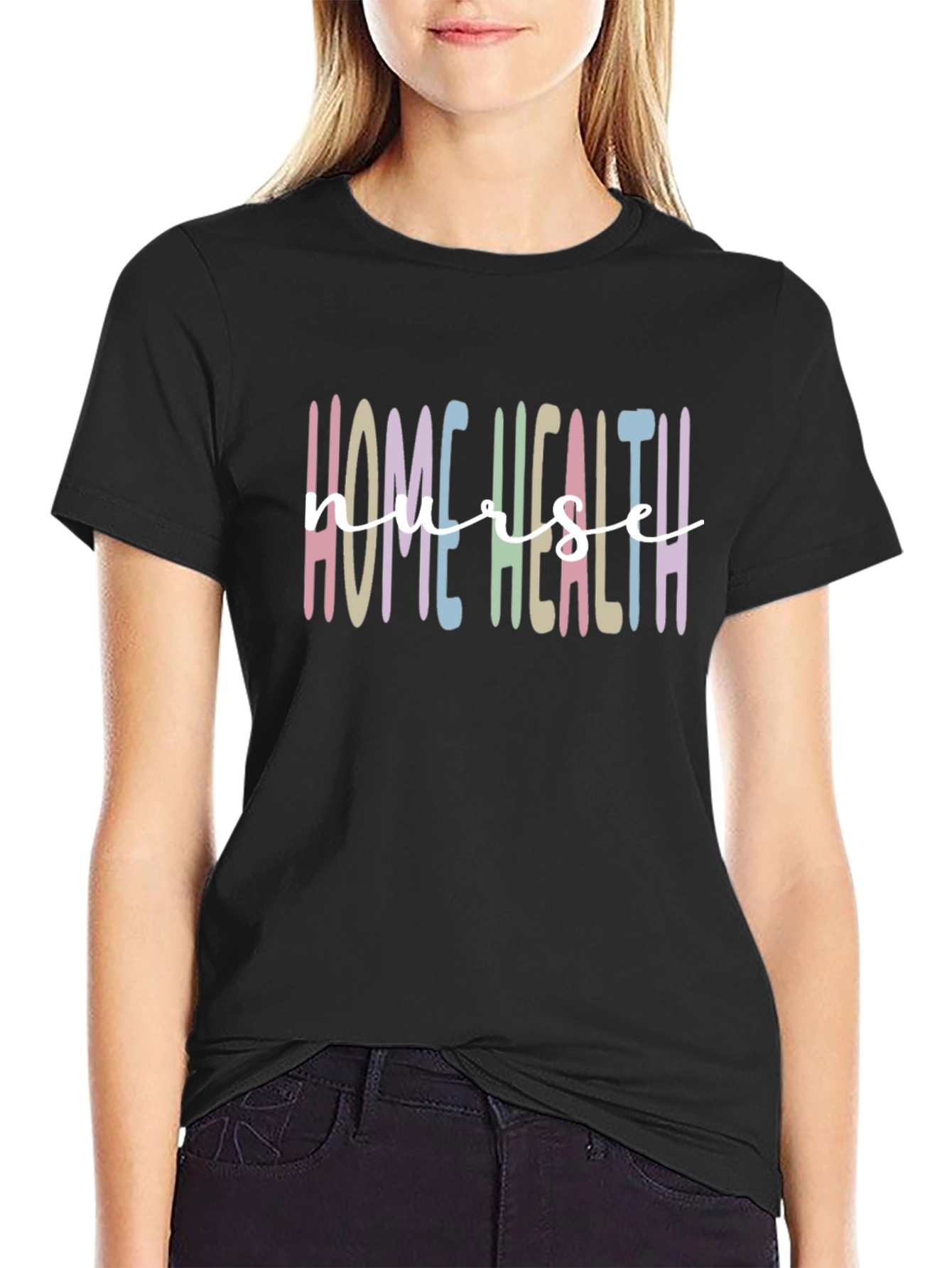 Home Health Nurse T-Shirt - Colorful Design