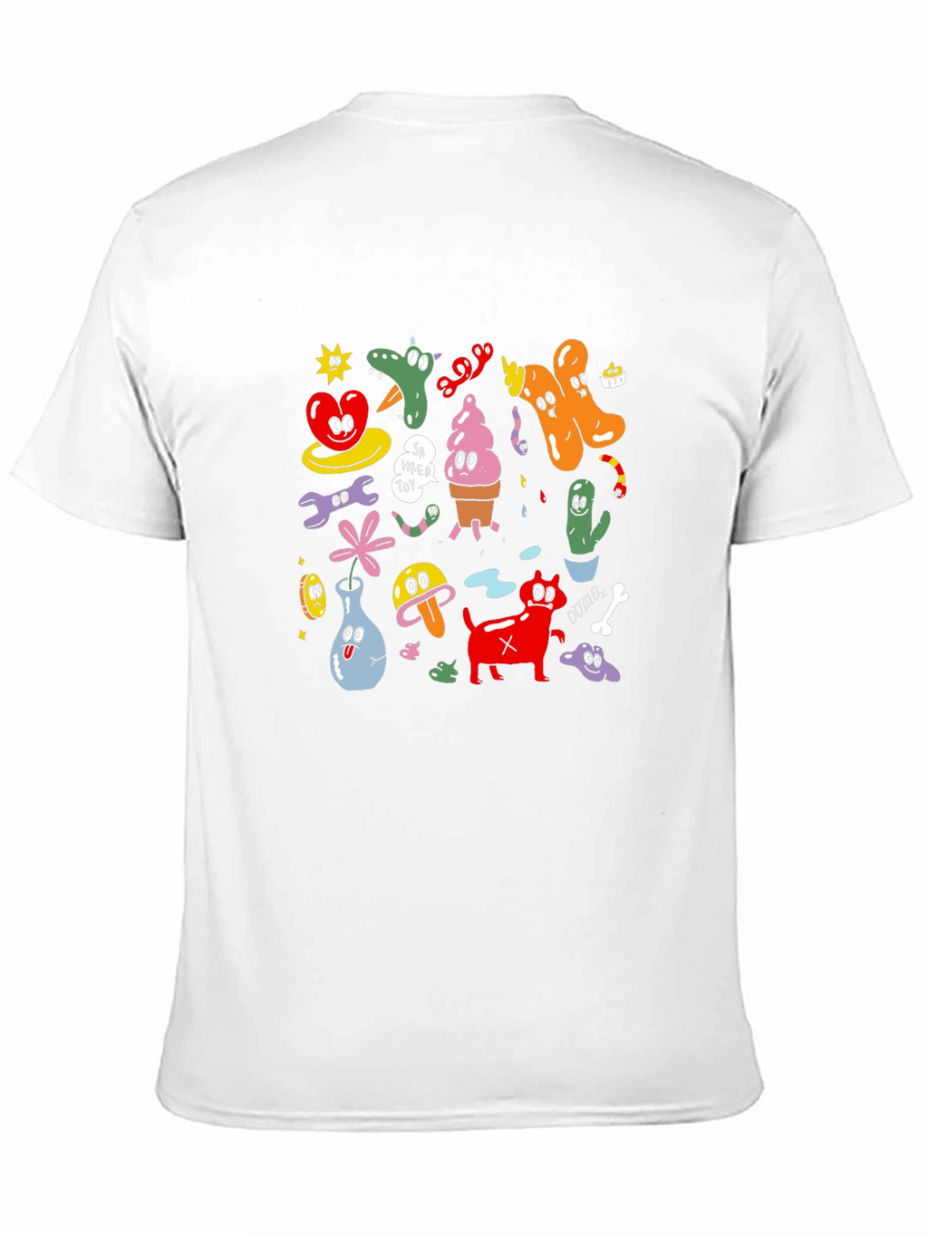 Cartoon Graphic Print Black T-Shirt