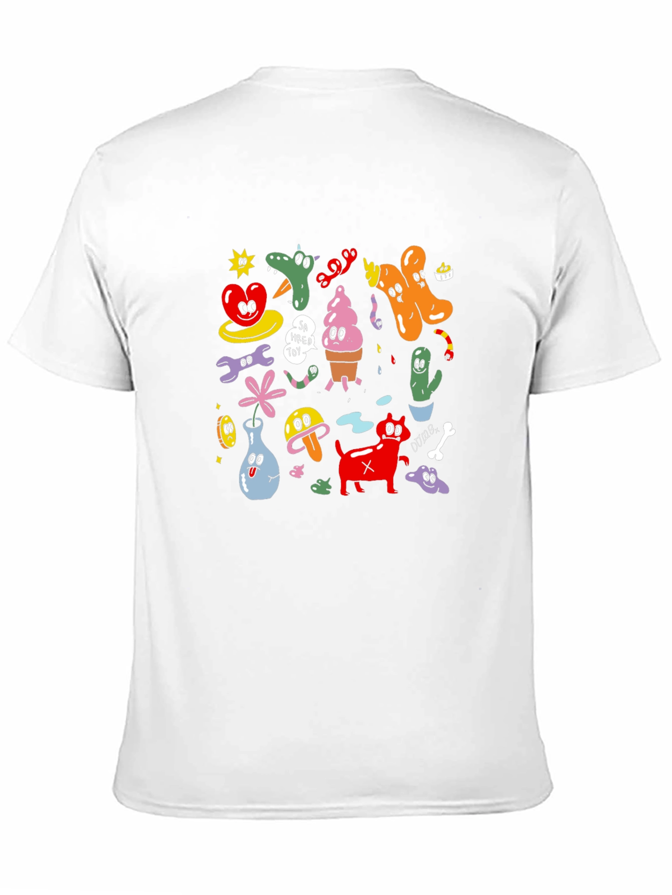 Cartoon Graphic Print Black T-Shirt