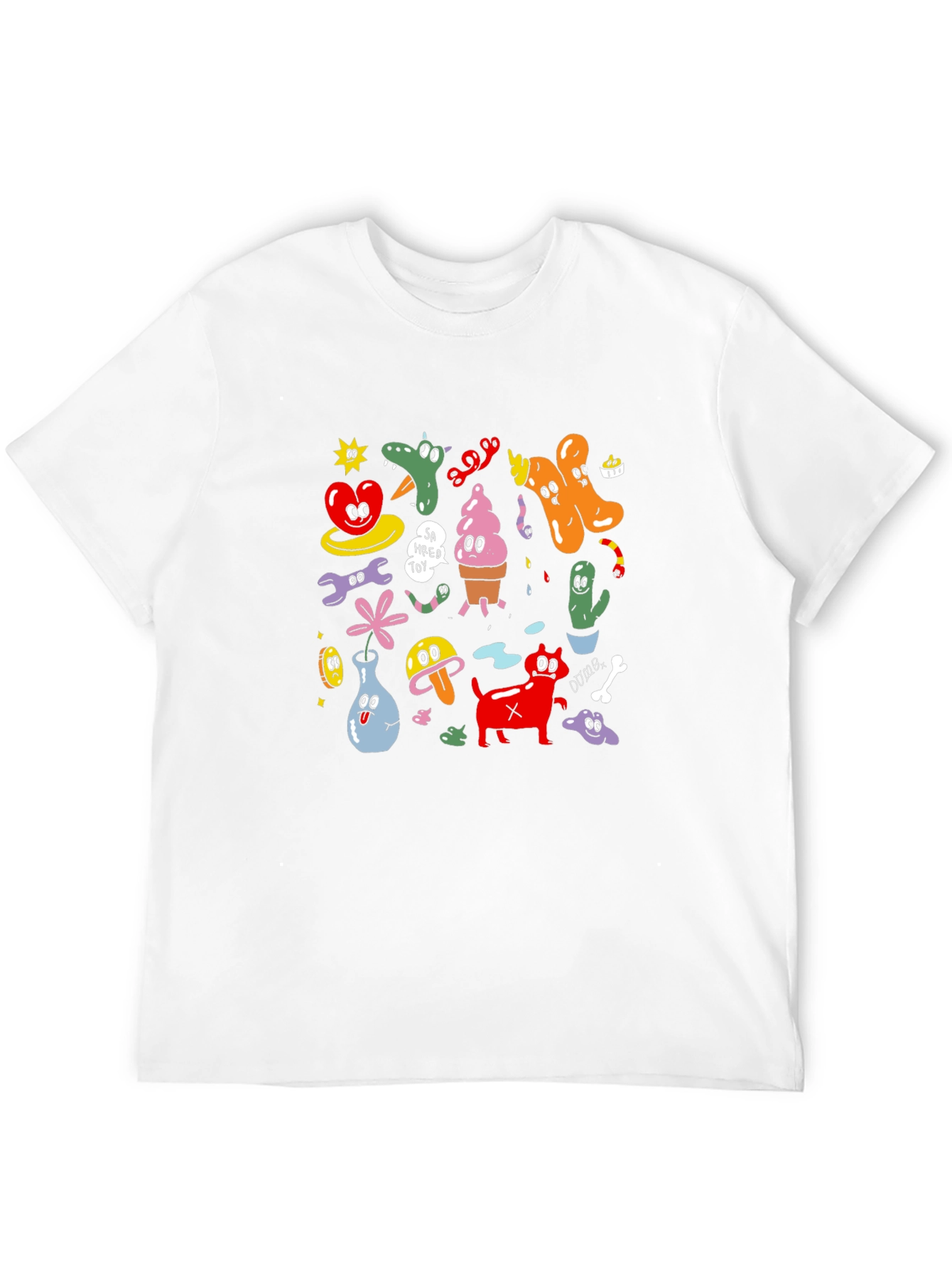 Cartoon Graphic Print Black T-Shirt