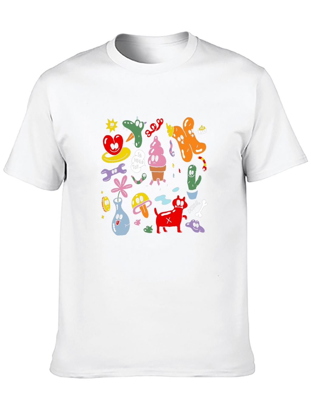 Cartoon Graphic Print Black T-Shirt