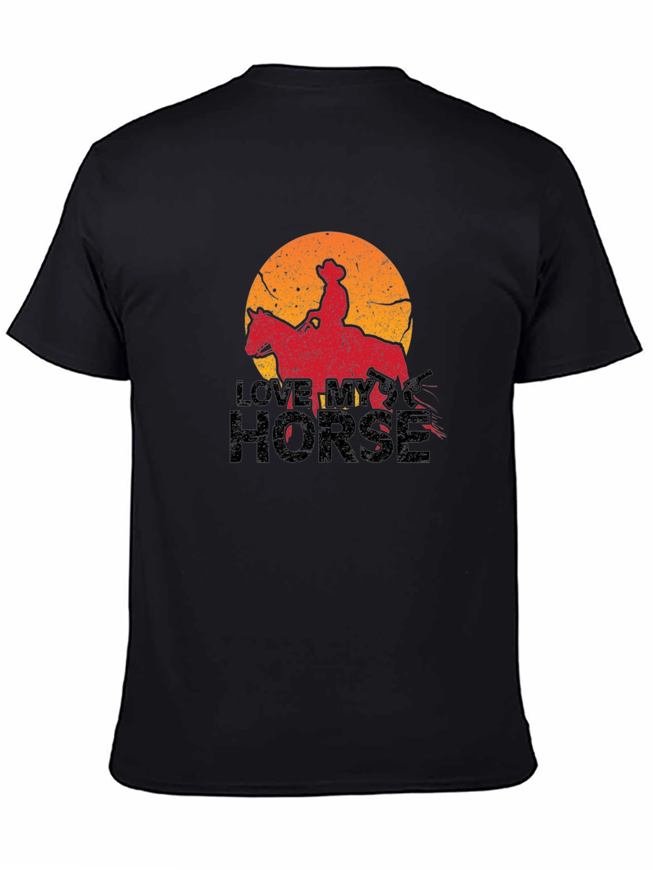 Love My Horse Graphic Tee - Cowboy Silhouette T-Shirt