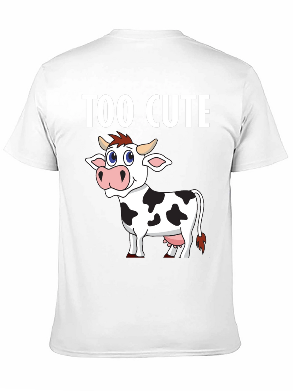 Too Cute Cow Graphic Tee - Black Cotton T-Shirt