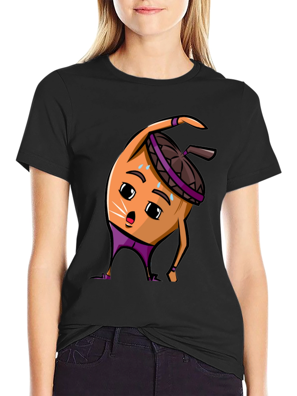Funny Acorn Workout Black T-Shirt
