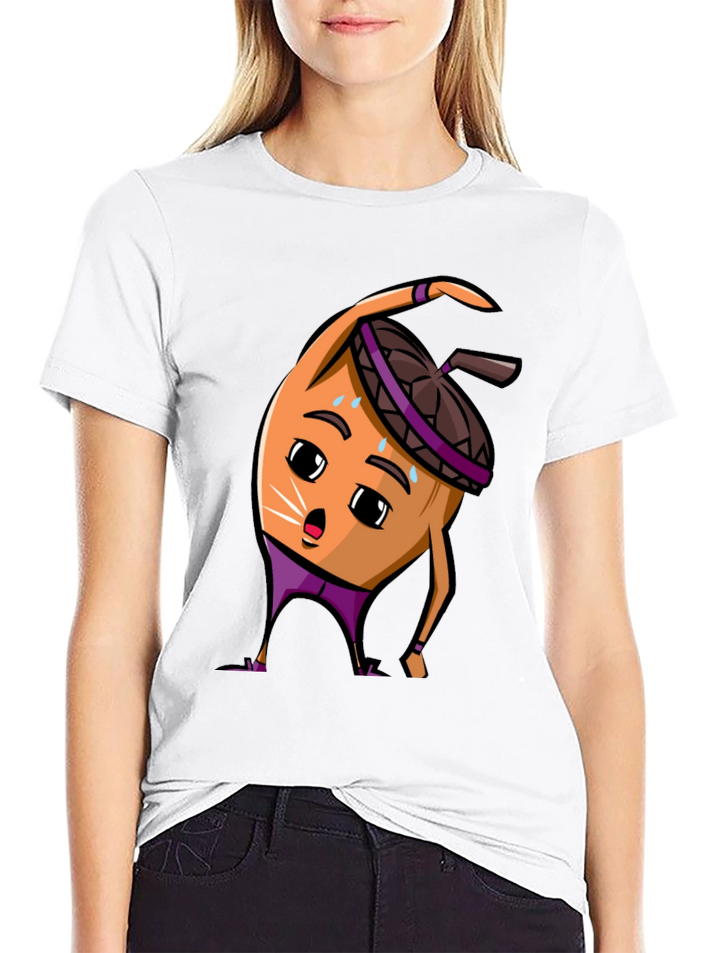 Funny Acorn Workout Black T-Shirt