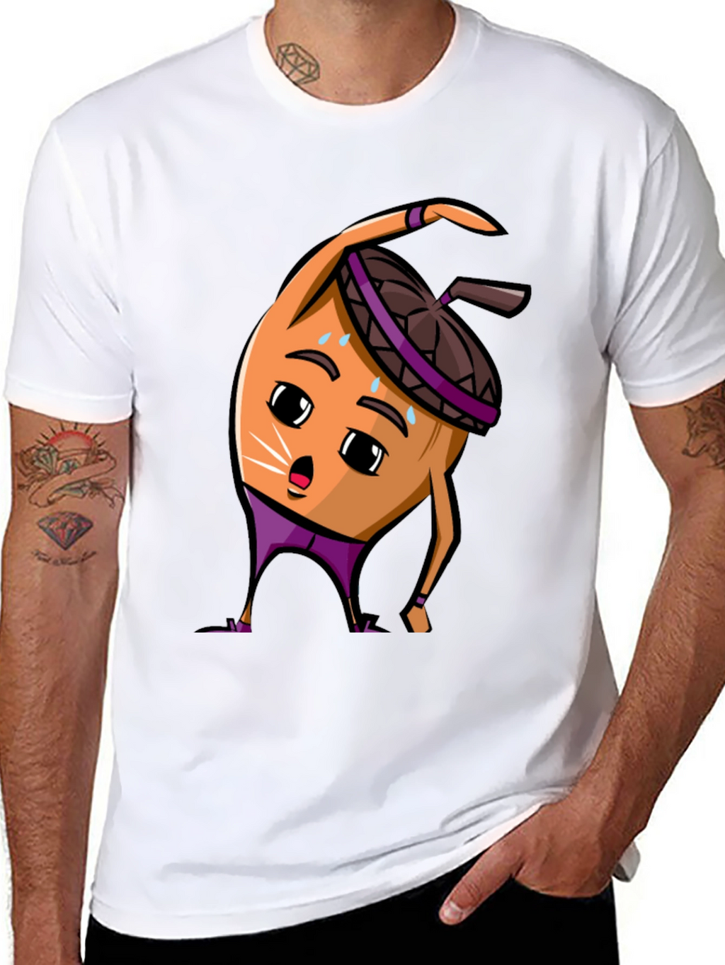 Funny Acorn Workout Black T-Shirt