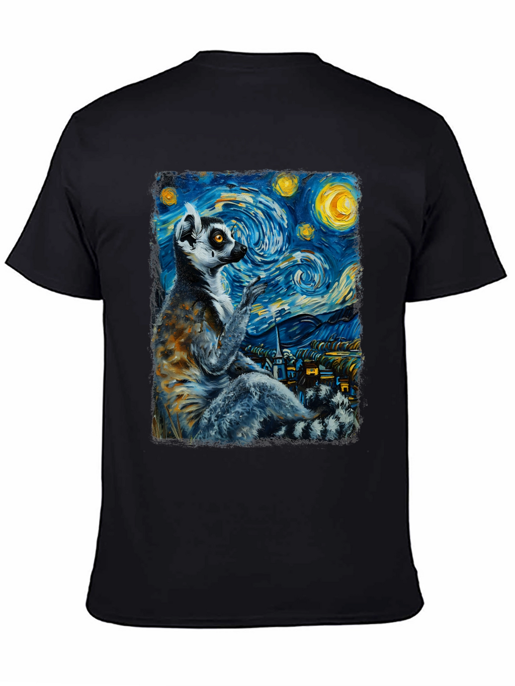 Lemur Starry Night T-Shirt - Unique Art Tee