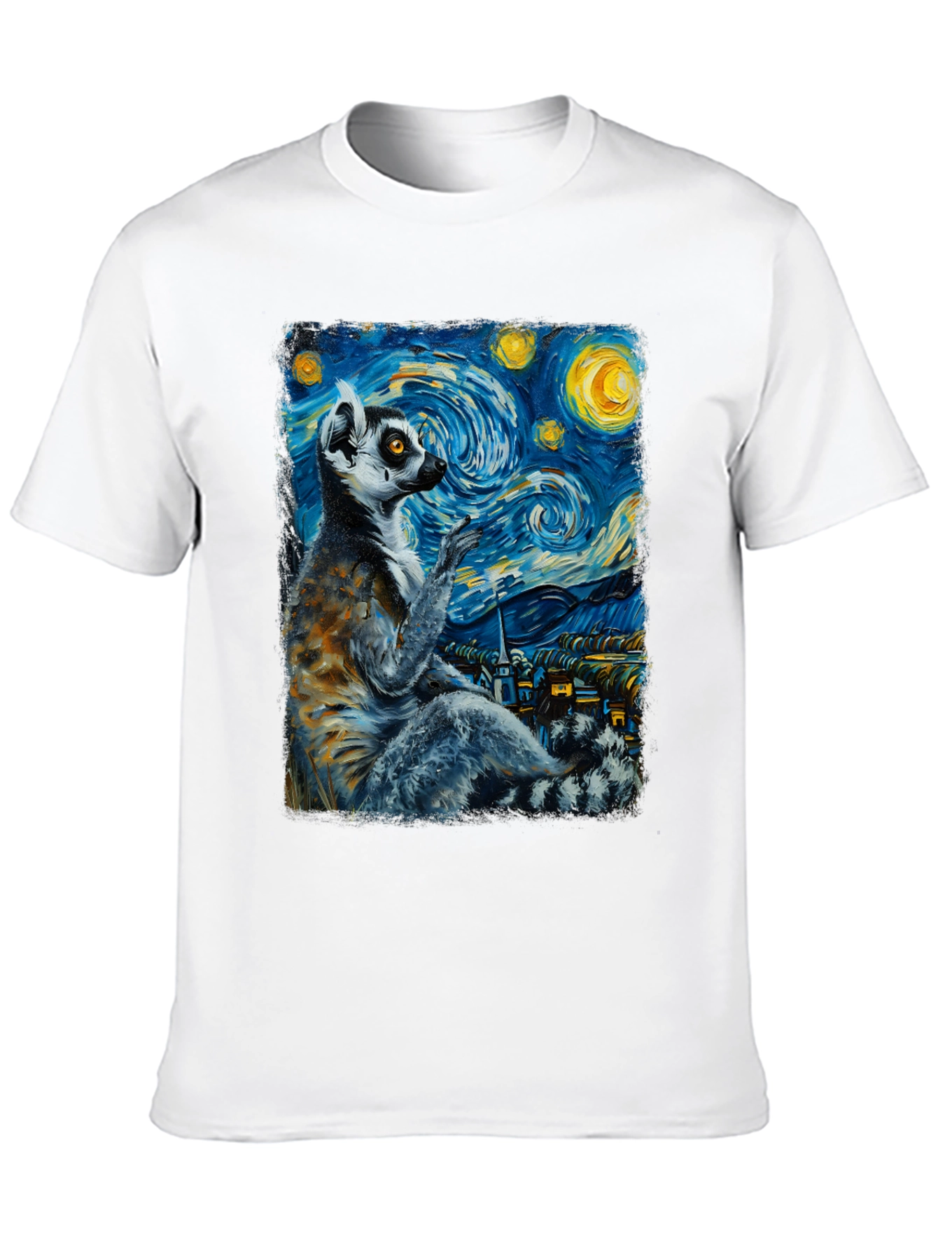 Lemur Starry Night T-Shirt - Unique Art Tee