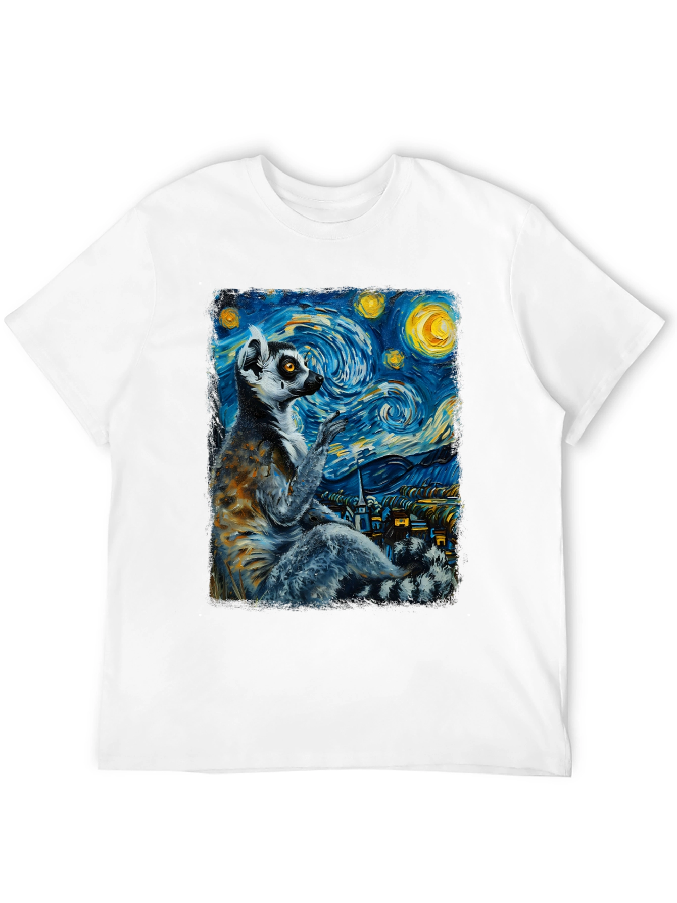 Lemur Starry Night T-Shirt - Unique Art Tee