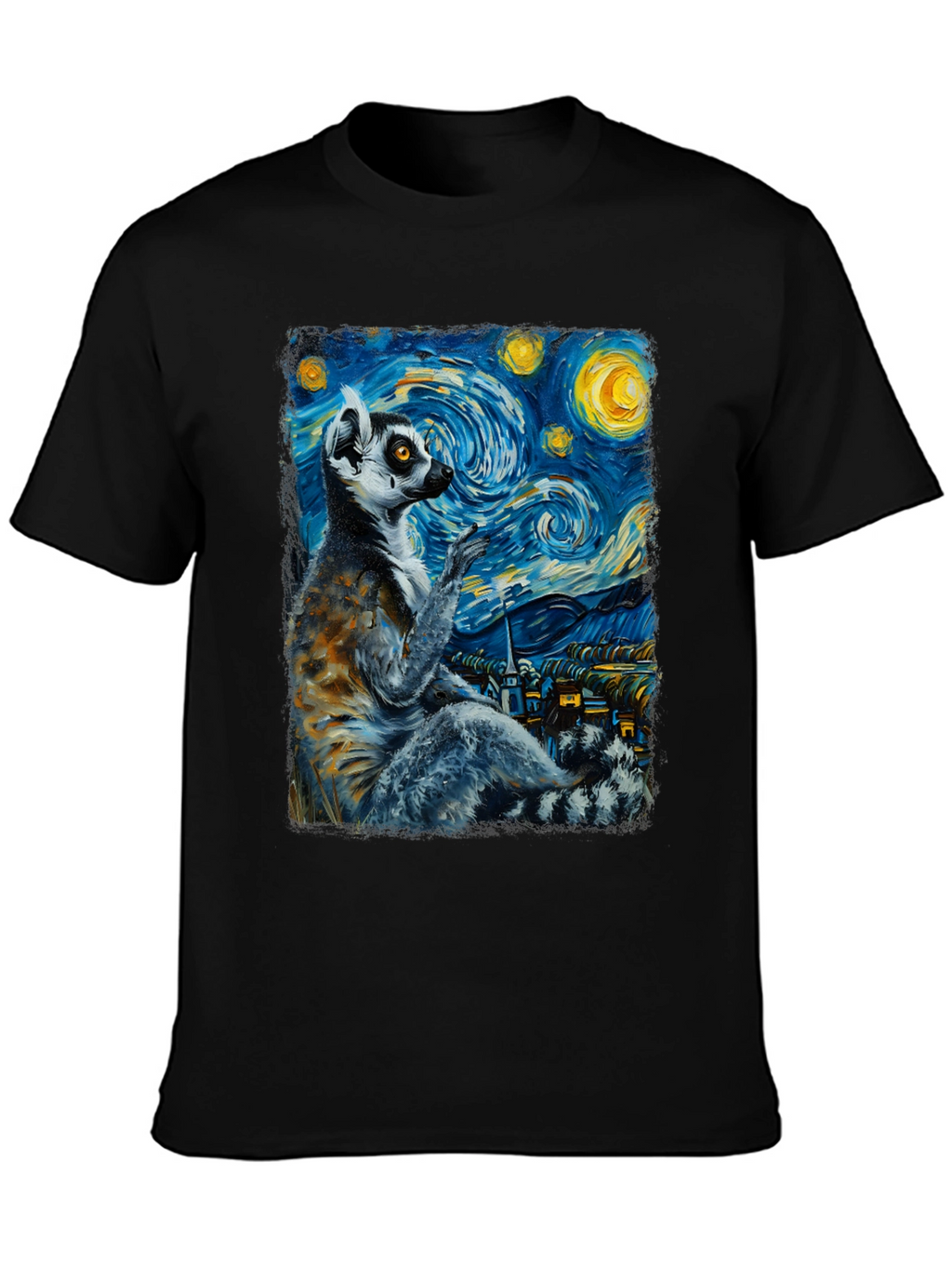 Lemur Starry Night T-Shirt - Unique Art Tee