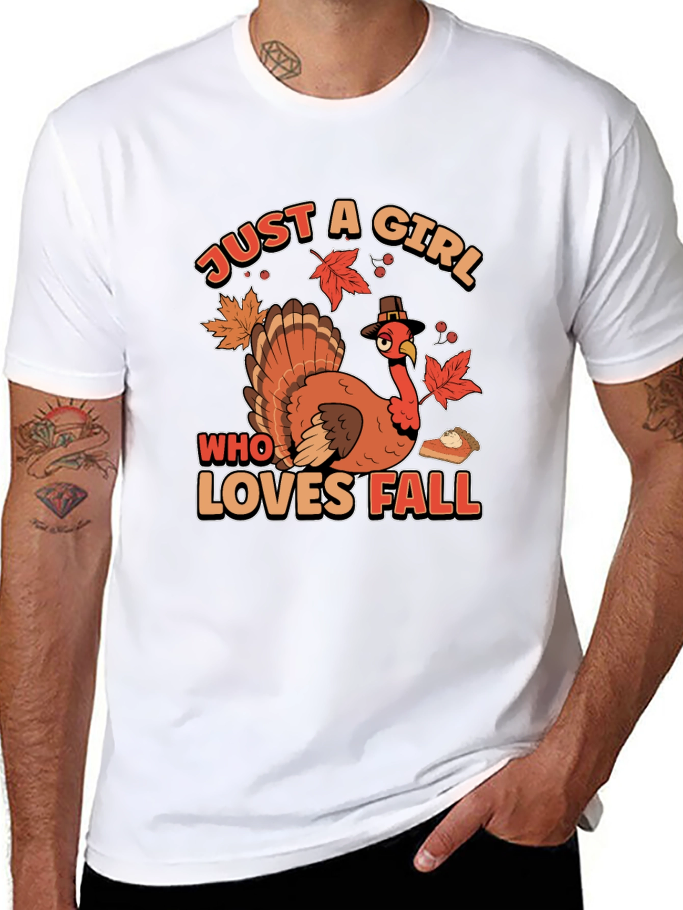 Just A Girl Who Loves Fall Turkey T-Shirt