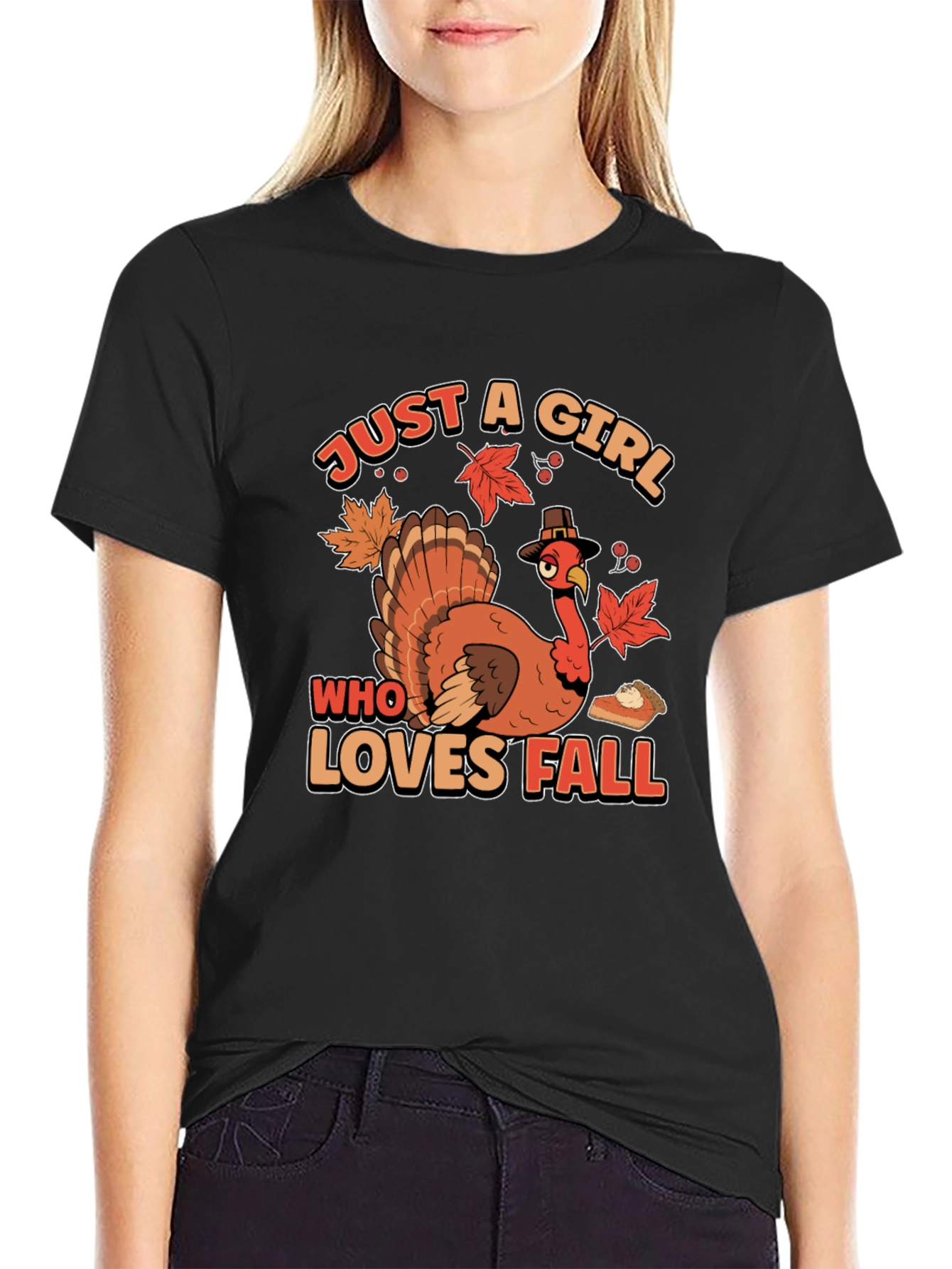 Just A Girl Who Loves Fall Turkey T-Shirt