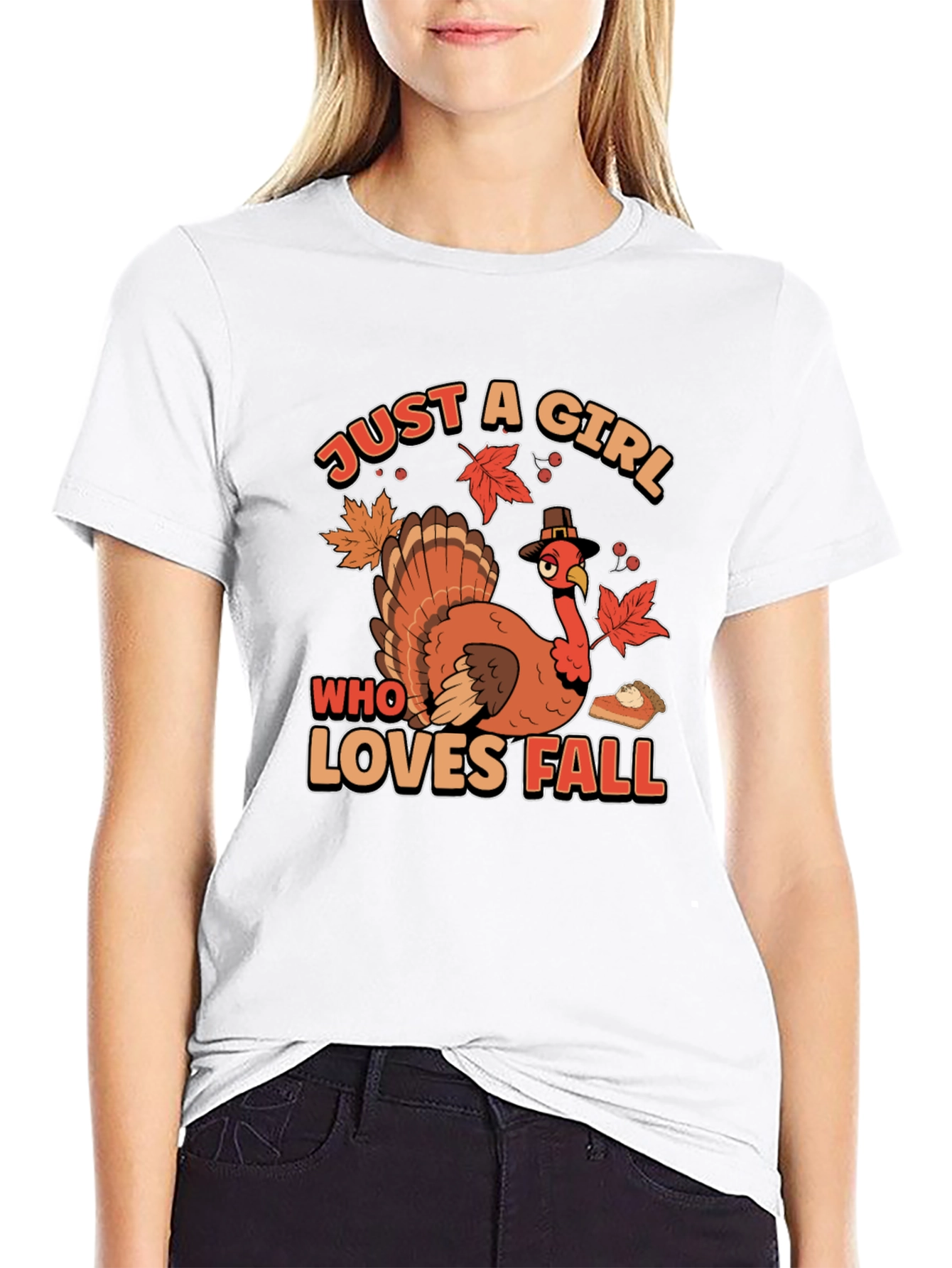 Just A Girl Who Loves Fall Turkey T-Shirt