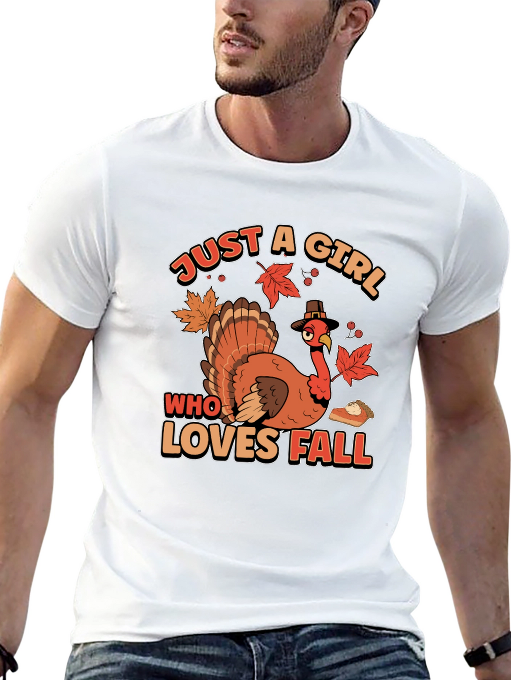 Just A Girl Who Loves Fall Turkey T-Shirt