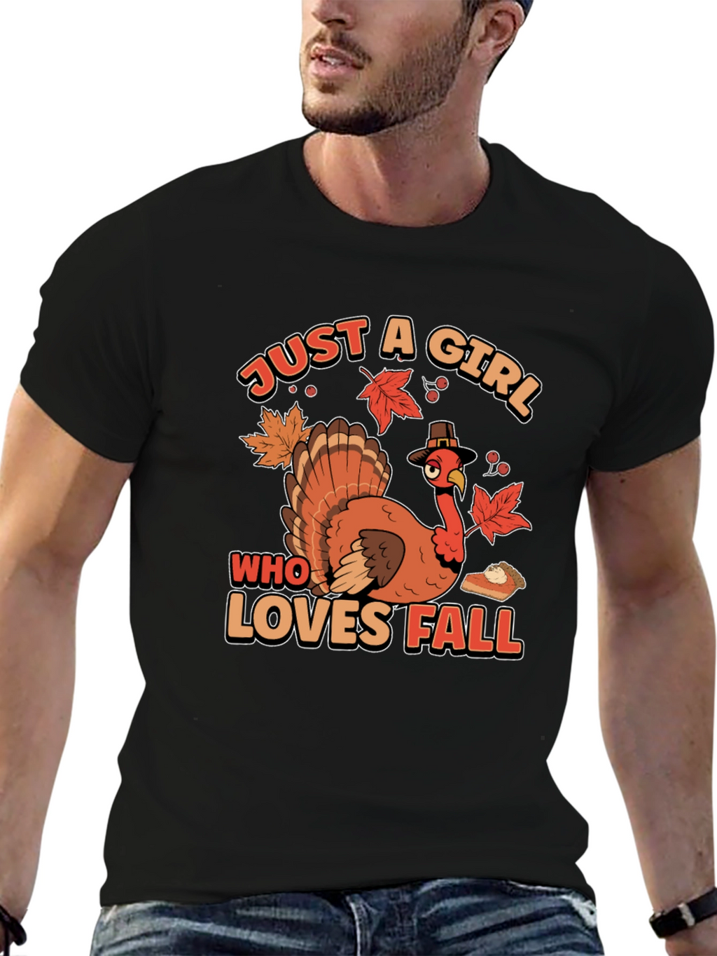 Just A Girl Who Loves Fall Turkey T-Shirt
