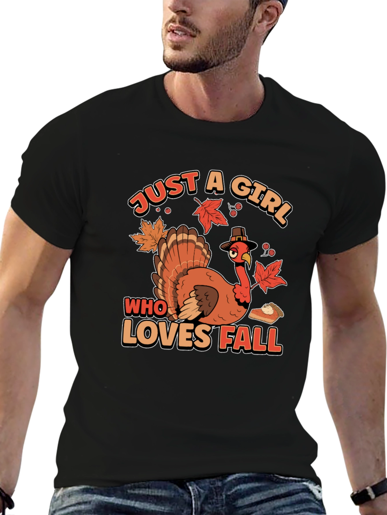 Just A Girl Who Loves Fall Turkey T-Shirt
