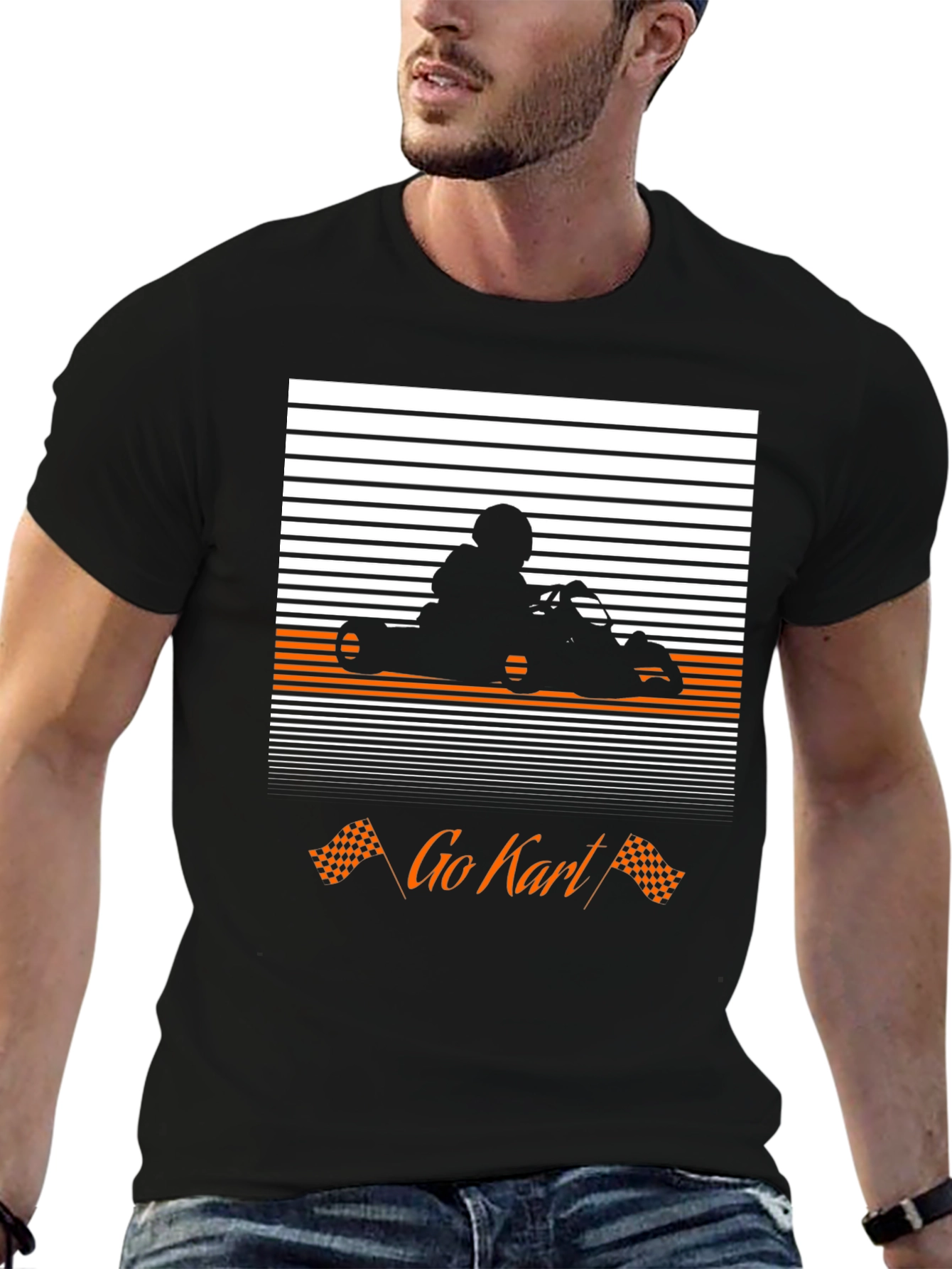Go Kart Racer T-Shirt - Black Graphic Tee