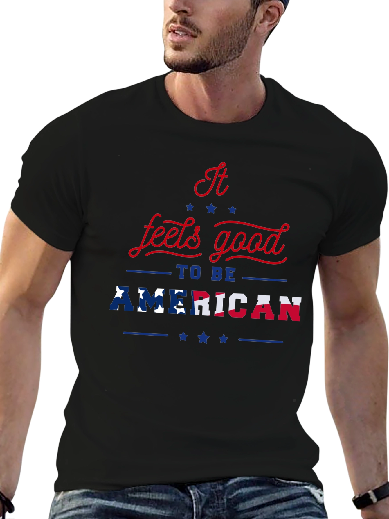 Patriotic Feels Good To Be American Graphic T-Shirt