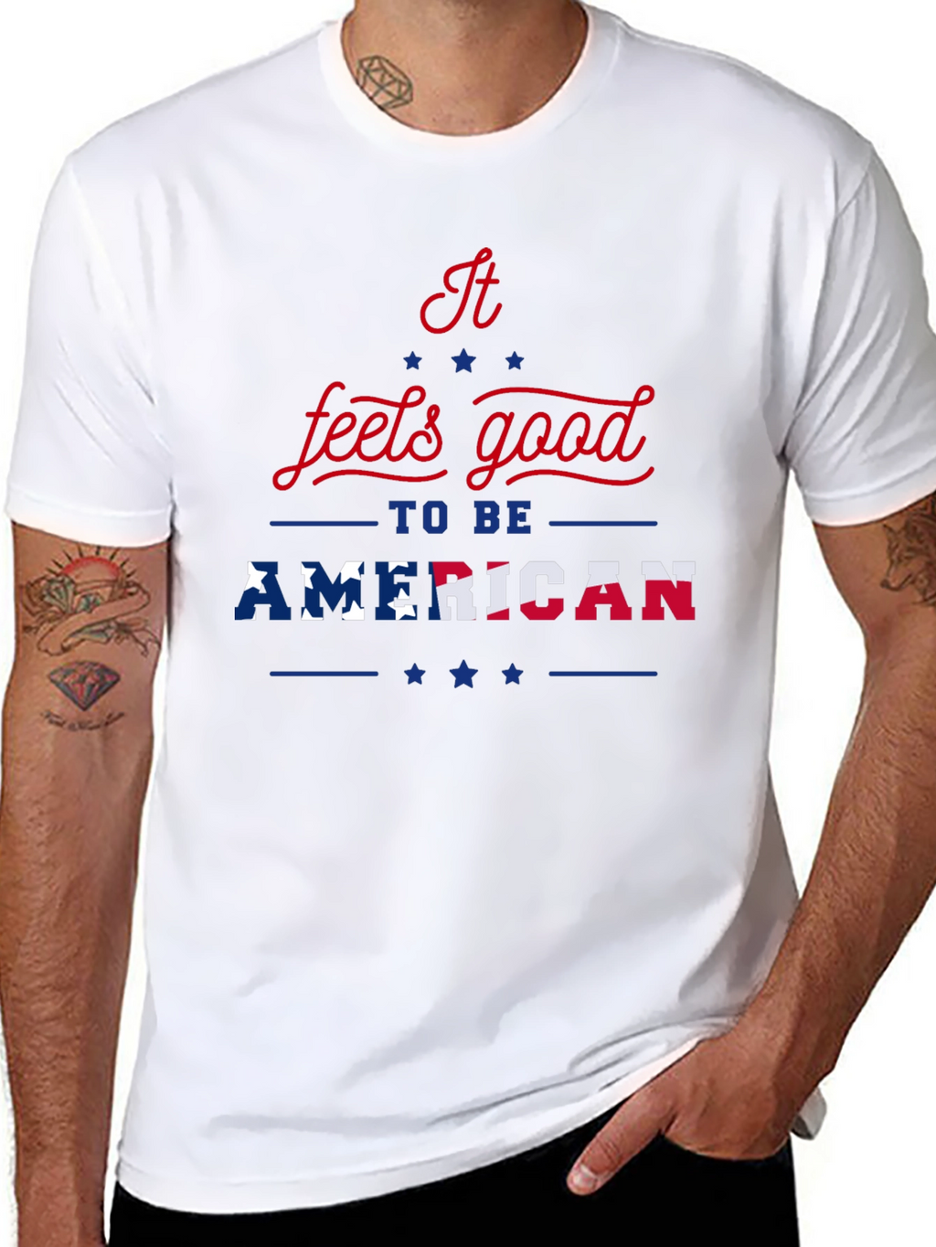 Patriotic Feels Good To Be American Graphic T-Shirt