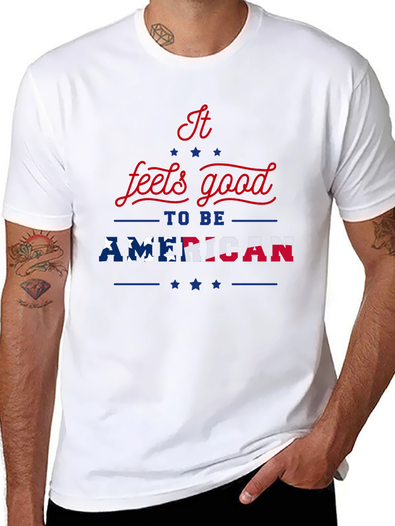 Patriotic Feels Good To Be American Graphic T-Shirt
